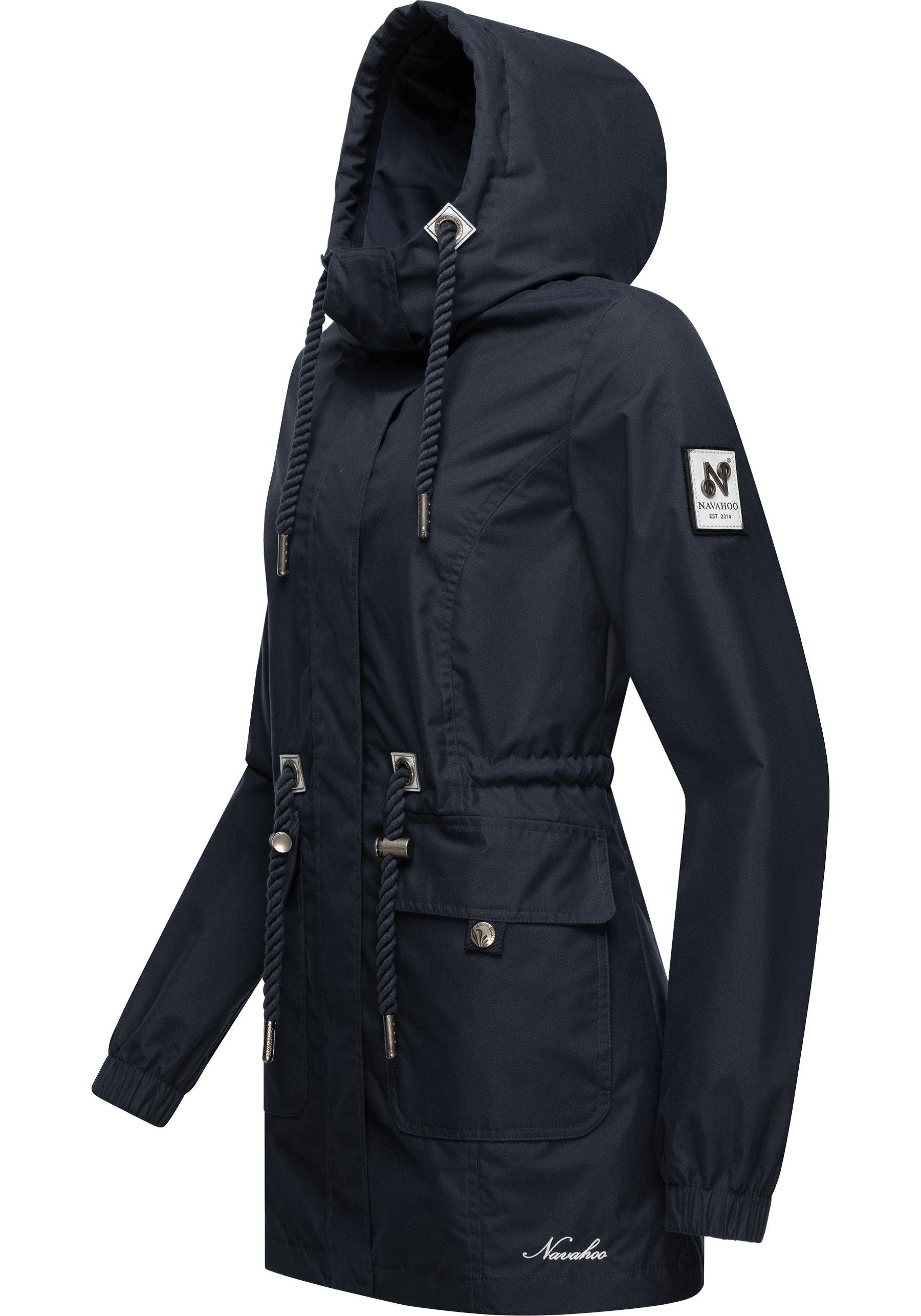 blau aus Damen Parka Neophee Materialien Outdoorjacke Übergangs Navahoo recycelten