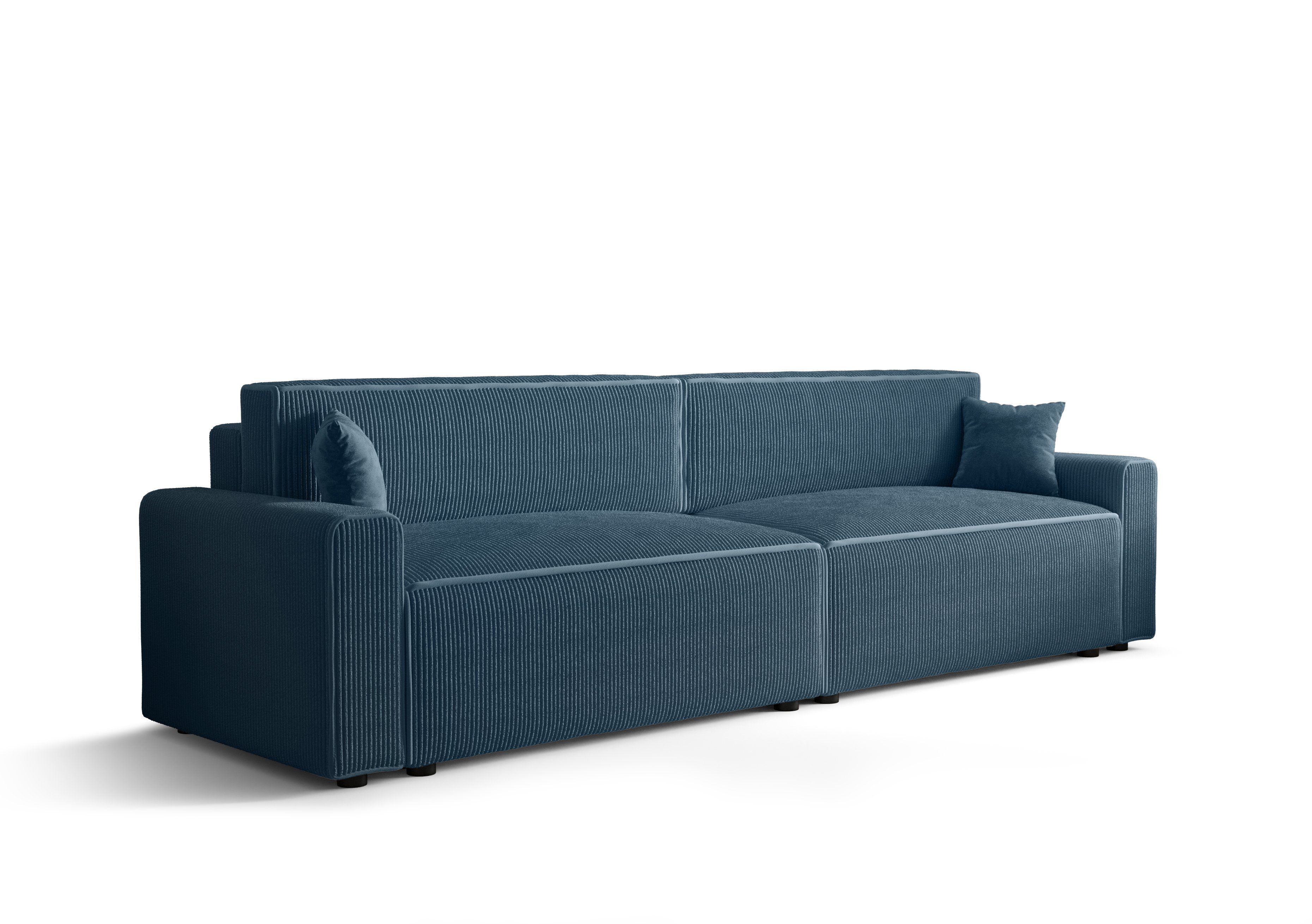 Sofa mit Bettkasten Schlaffunktion und Schlafsofa, pressiode BIS X2 COUCH 292cm MIRA Blau