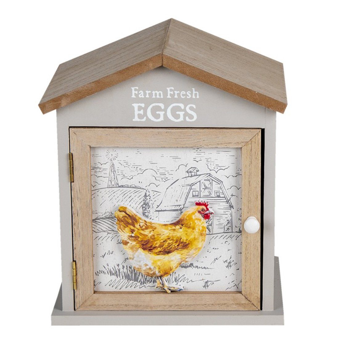 Eierkorb Clayre & Eef 6H2060 Eierschrank Haus Braun 19x13x23 cm