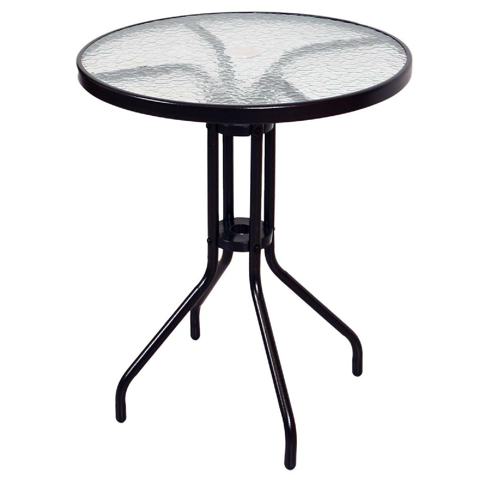 Tischgröße Durchmesser VCM mit 60cm Tisch praktische Gartentisch Glasplatte, - von Bistro