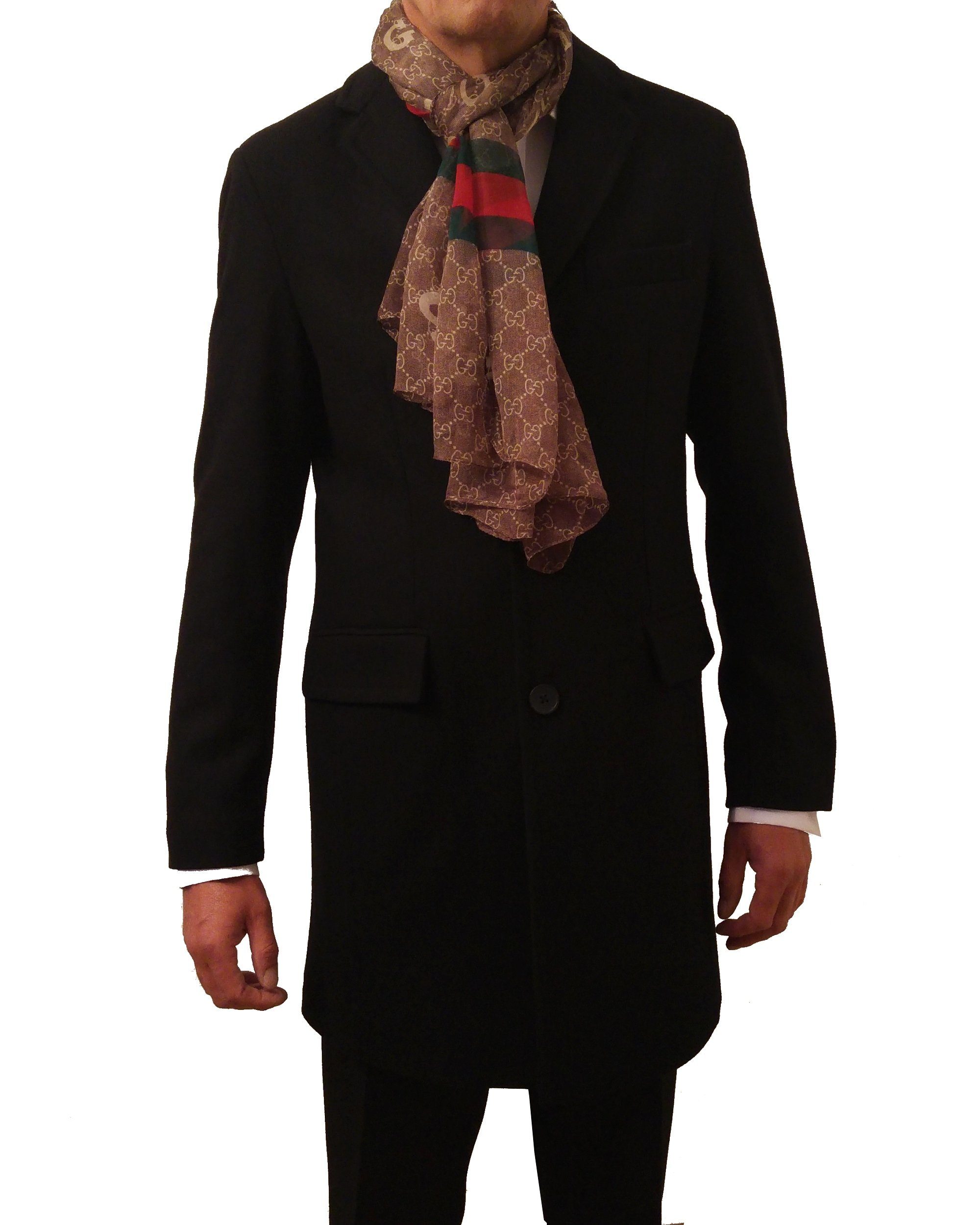 Wollmantel slim fit / schwarz