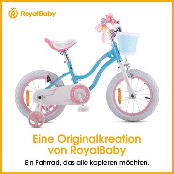 RoyalBaby Kinderfahrrad Stargirl Mädchenfahrrad Sicherheitsfeatures, 1 Gang, Ohne Schaltung, Abnehmbare Stützräder, Verstellbarer Sitz