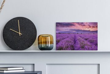 OneMillionCanvasses® Leinwandbild Lavendel - Lila - Blumen - Feld, (1 St), Wandbild Leinwandbilder, Aufhängefertig, Wanddeko, 30x20 cm