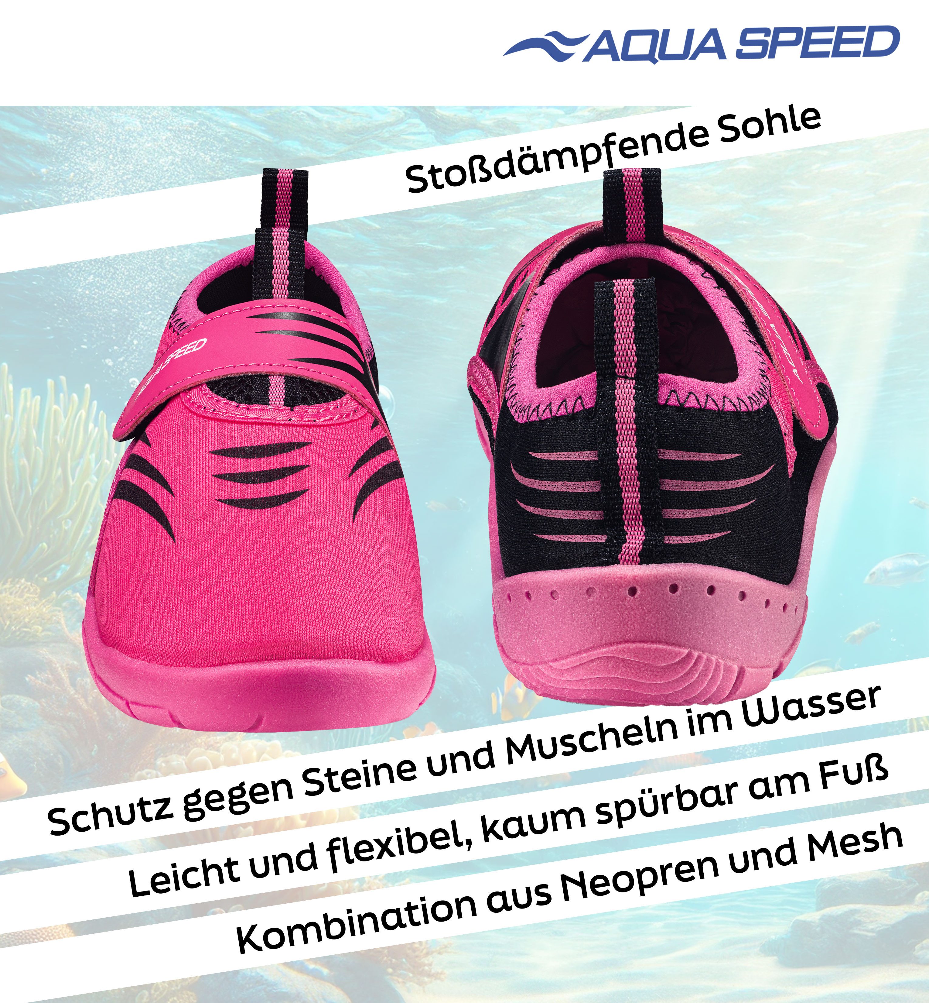 Aqua Speed Flexible Kinder Badeschuhe Gr. 31 – rutschfest & bequem Wasserschuh (Belüftete Kinder-Sommerschuhe – mit extra Grip) Feinmaschiges Obermaterial – Kein Sand oder Schmutz im Schuh