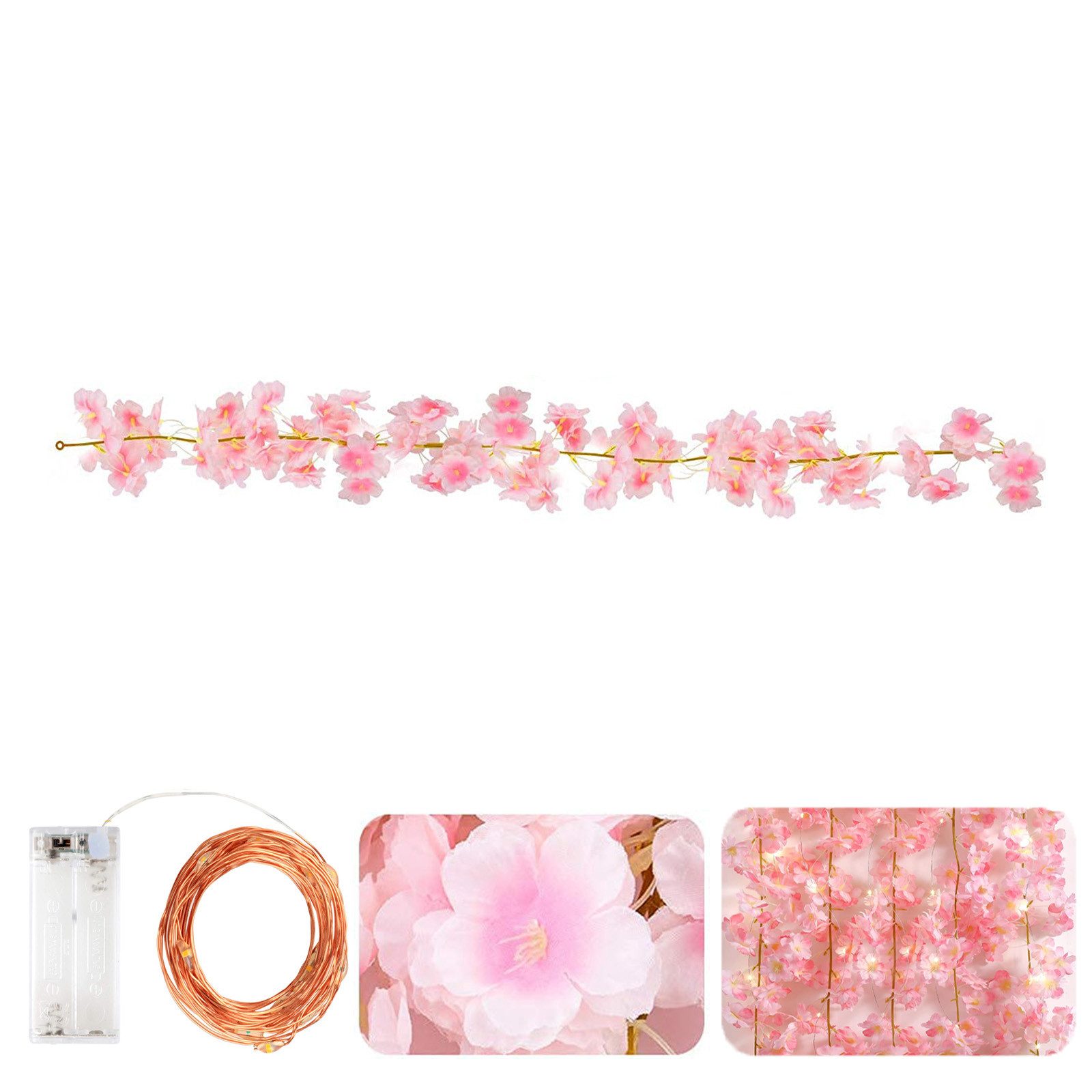 MUPOO LED-Lichterkette LED Nachtlicht 20 LEDs Girlande, 200cm Kunstblume Ki günstig online kaufen