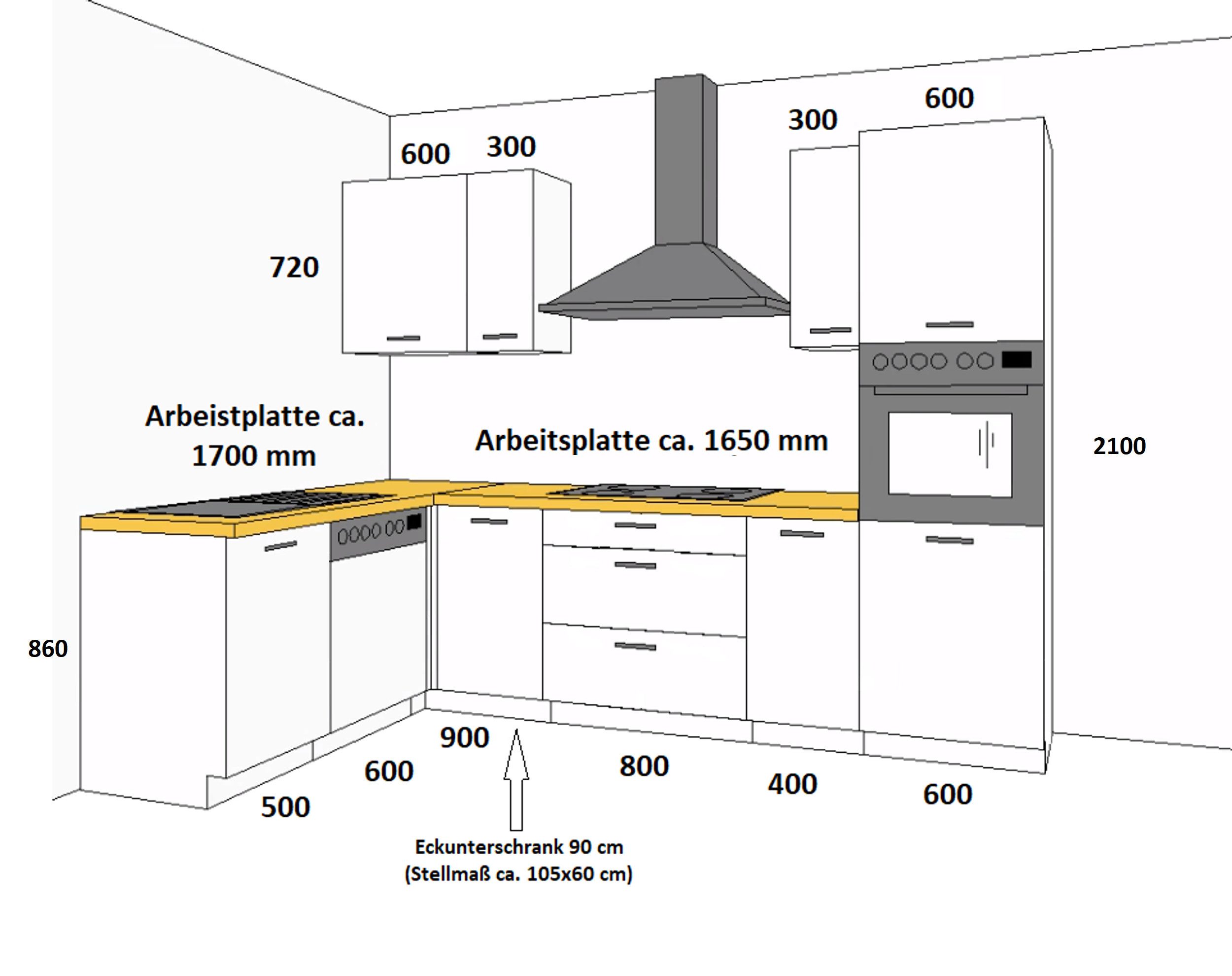 Kitchen Price Bomb: Corner Kitchen STILO 170x285 cm, Kitchenette, Kitchen Unit, Corner Kitchen, White, Country Style