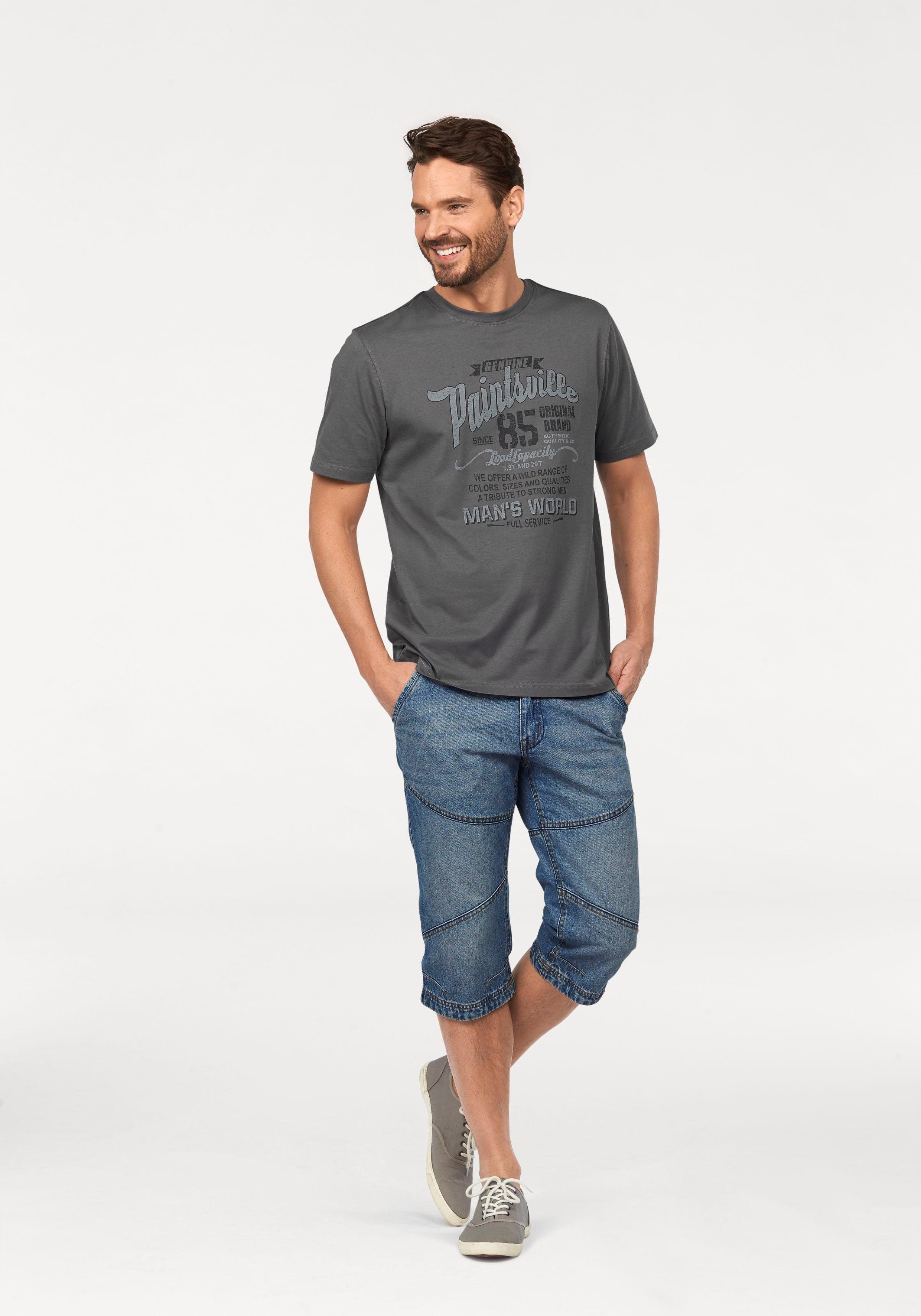 World T-Shirt dunkelgrau Man's mit Print
