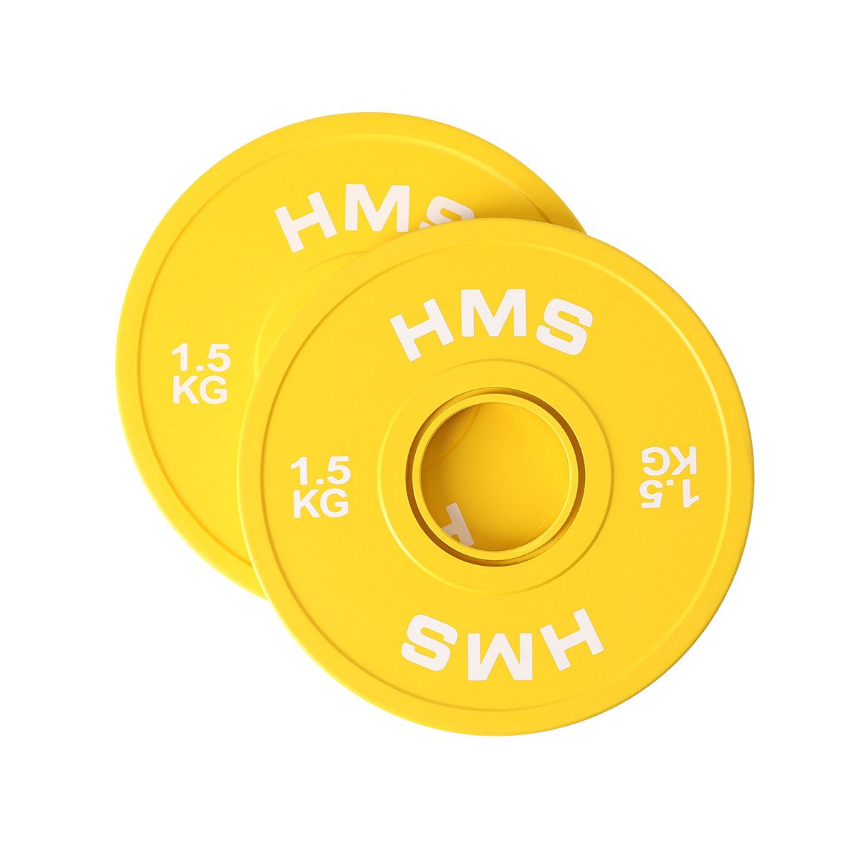 HMS Hantelscheiben 2 Stück Olympia Hantelscheiben für Langhantelstangen 0,5 - 5kg, 1,5 kg, (Set, 2-tlg), für effektives Krafttraining, Innendurchmesser: 51 mm