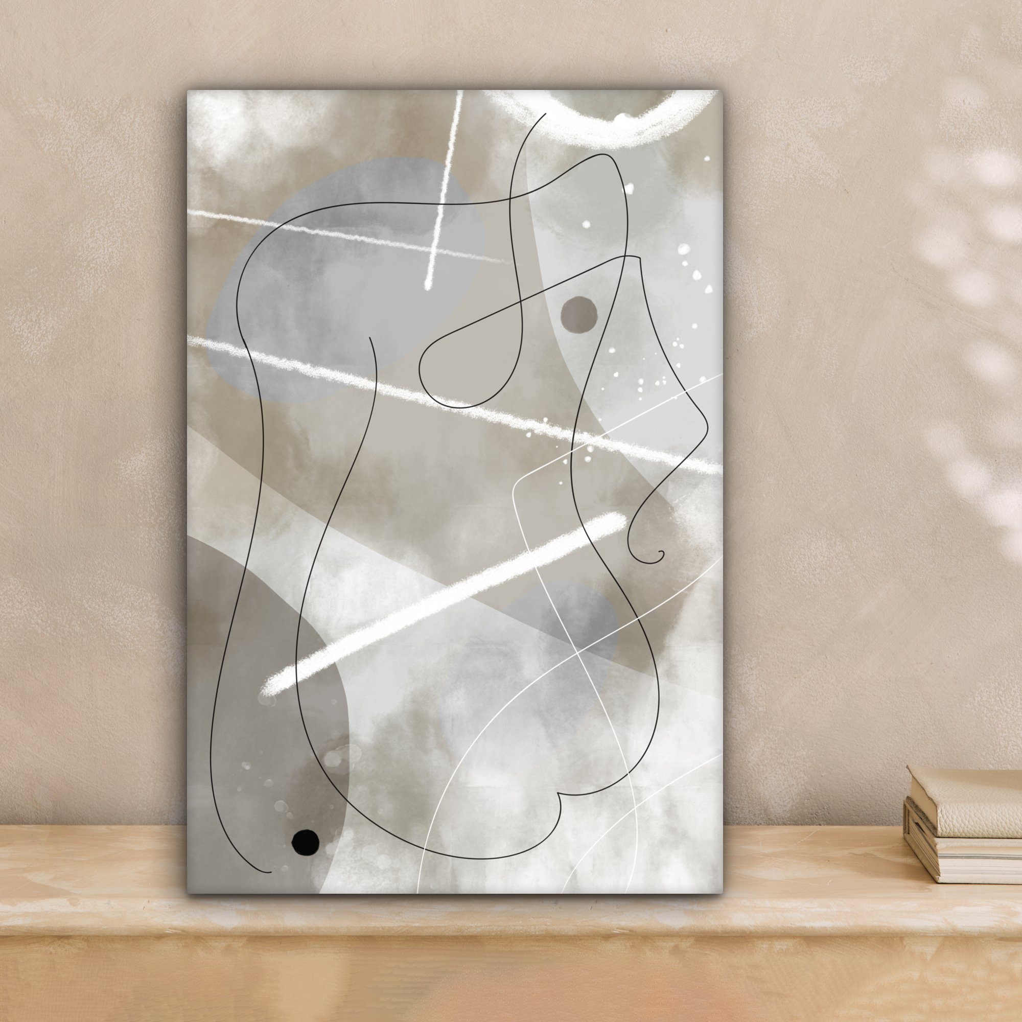 OneMillionCanvasses® Leinwandbild Linienkunst - Grau - günstig online kaufen