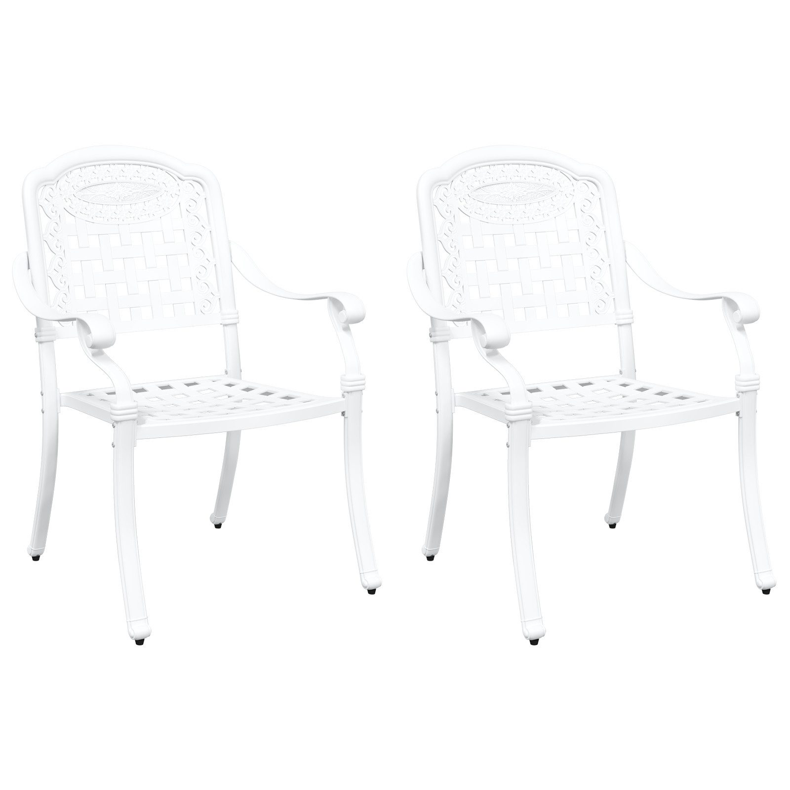 vidaXL Gartenstuhl Gartenstühle 2 Stk. Weiß günstig online kaufen