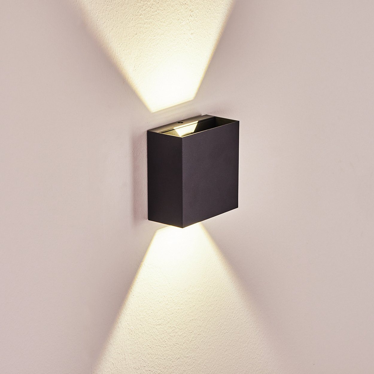 Wandlampe Außenlampe Außenmoderne Schwarz, 4000 Lumen, LED, Metall Kelvin, »Meida« Außen-Wandleuchte hofstein LED verstellbaren mit 400 in aus Lichteffekt, IP54