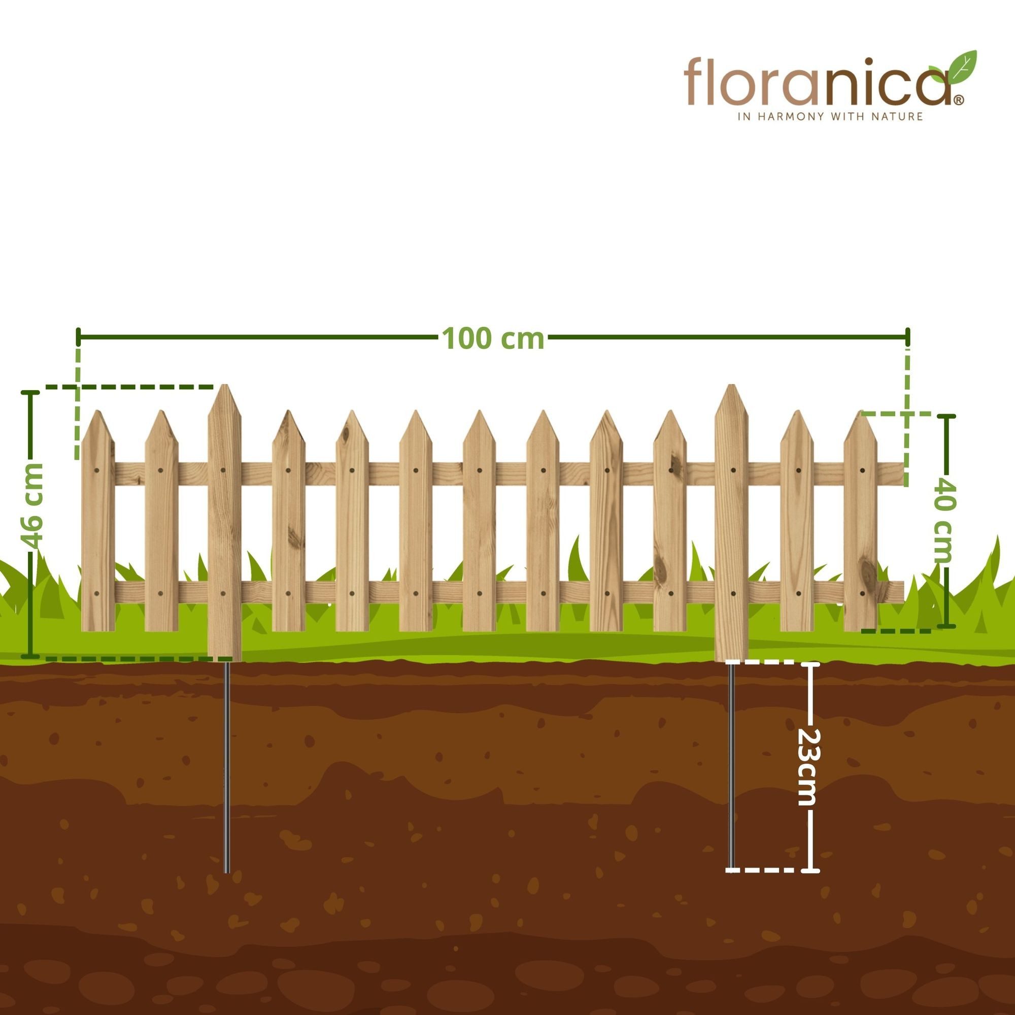 Floranica Staketenzaun Vorgartenzaun Steckzaun Gartenzaun Zierzaun günstig online kaufen