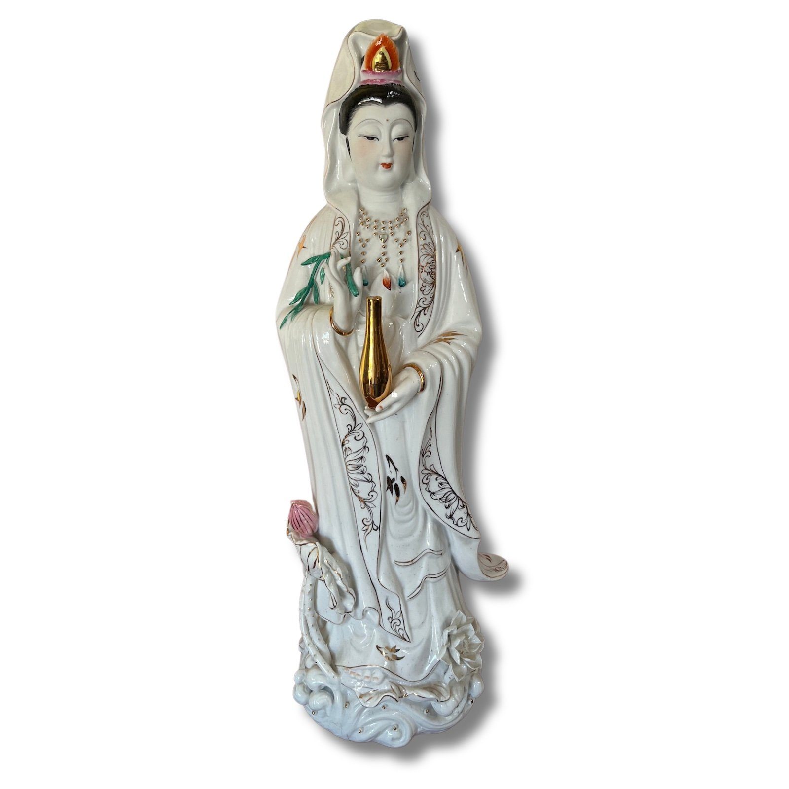 Asien LifeStyle Buddhafigur Buddha Figur Kwan-Yin aus Porzellan 66 cm groß