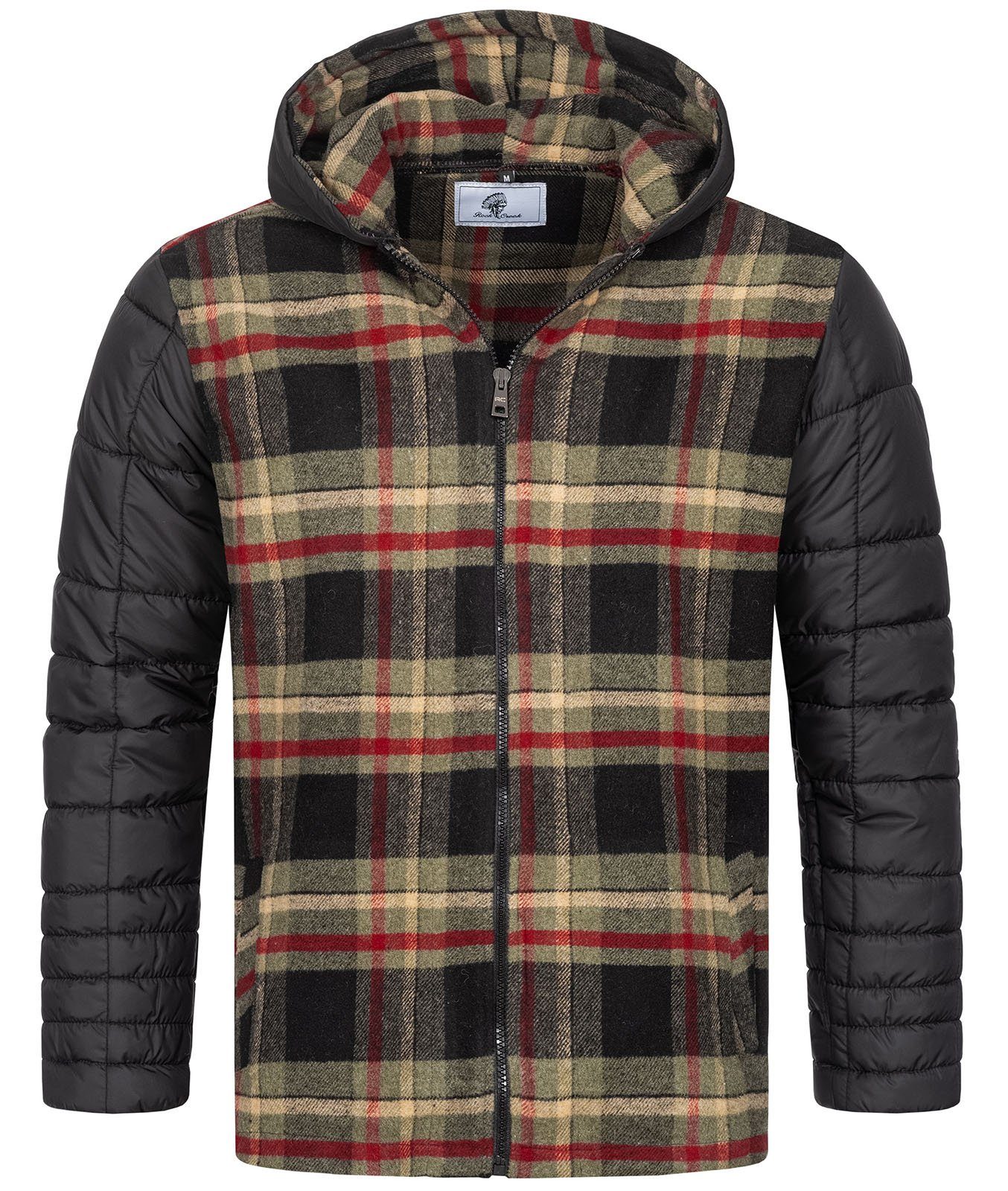 Rock Creek Steppjacke Herren Flanelljacke mit Kapuze H-265