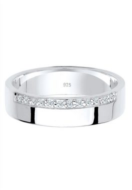 Elli DIAMONDS Verlobungsring Bandring Basic Diamanten (0.06 ct) 925 Silber