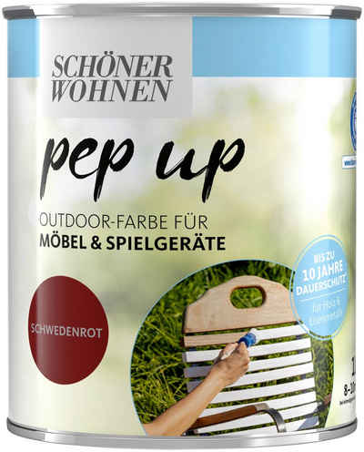 SCHÖNER WOHNEN FARBE Lack pep up Outdoor, 1 Liter, schwedenrot, für Möbel und Spielgeräte