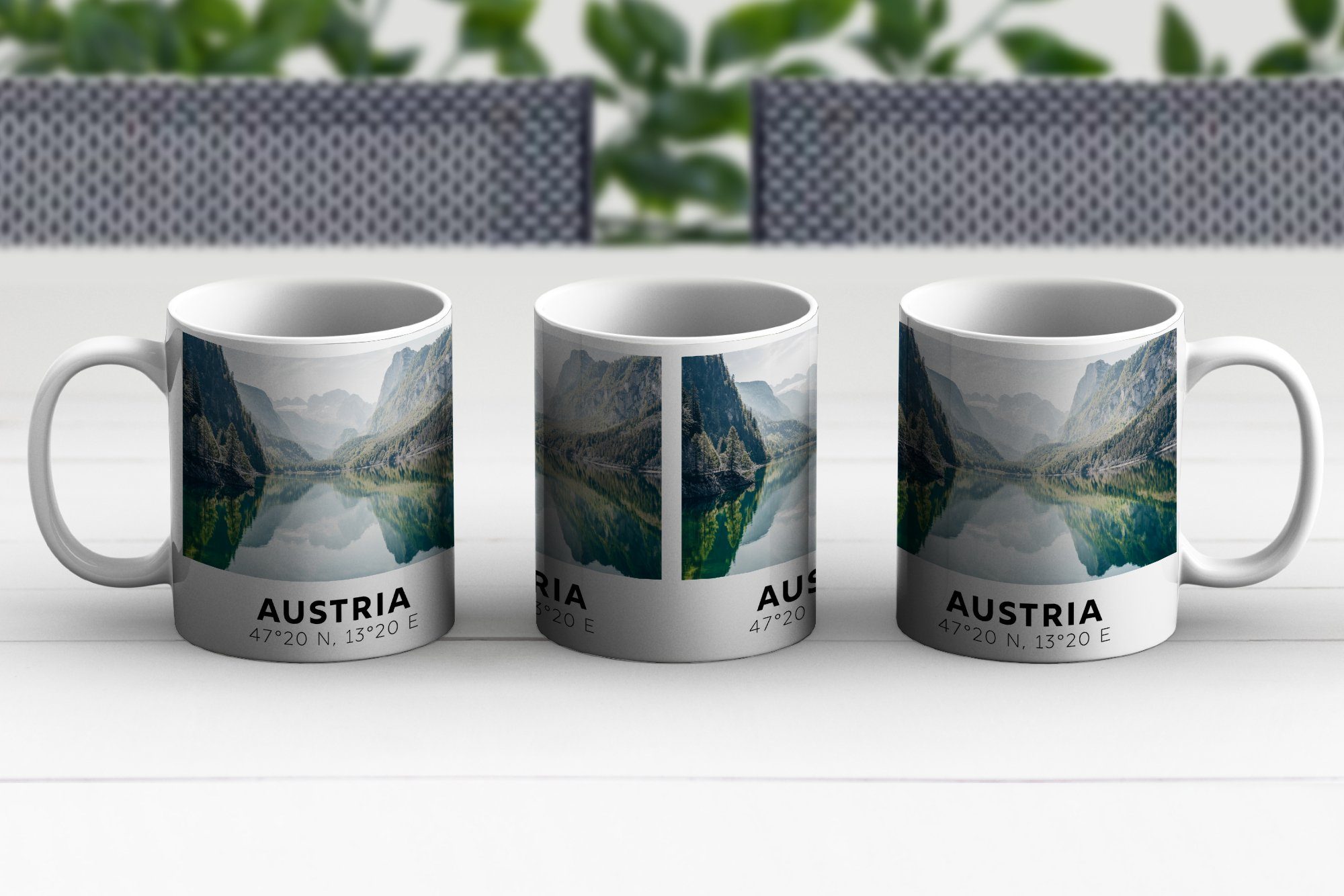 MuchoWow Tasse Österreich - Alpen Teetasse, - Teetasse, Becher, Wasser Berg, Kaffeetassen, Keramik, - Geschenk