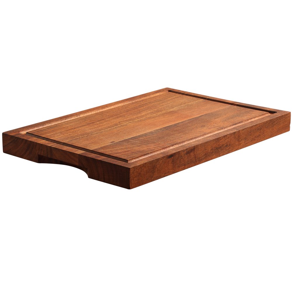 KESPER® Tranchierbrett Schneidebrett, Akazie, FSC, Massivholz, (1-St), mit Griffmulden und Saftrille