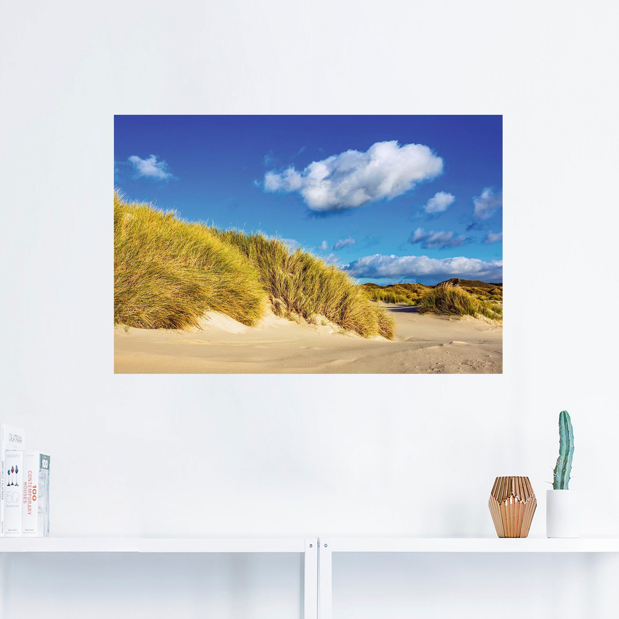 Artland Wandbild Landschaft mit Dünen in Insel oder Strandbilder St), Leinwandbild, Amrum, Größen (1 Alubild, als Wandaufkleber versch. Poster