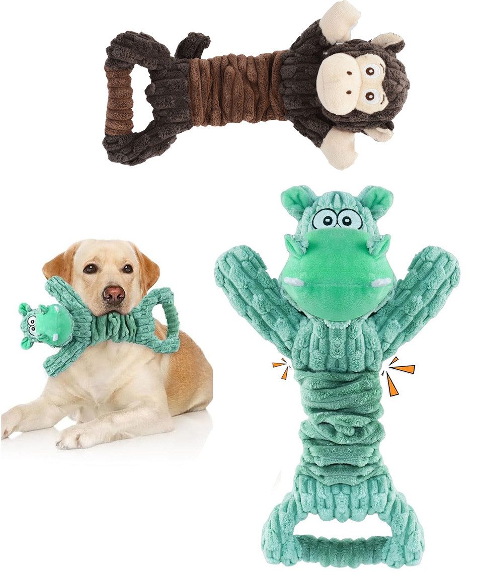 Tiere Zahnpflege-Spielzeug Hundespielzeug, Welpenspielzeug, Tauziehspielzeug, Beißspielzeug, (Lernspielzeug, interaktives Hundespielzeug, Zahnreinigung 2-tlg), Kauspielzeug, Quietschspielzeug, Haustierspielzeug