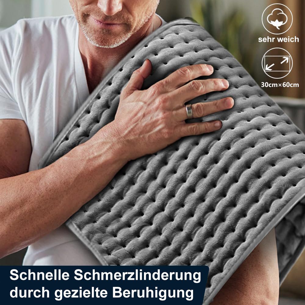 poweradd pro Heizkissen mit 9 Heizstufen (25-65°C) & 4 Timer (30-120 Min), Wärmekissen mit Abschaltautomatik, LED Display Maschinenwaschbarer, Kristallflor (30x60 cm) für Rücken, Schulter, Bauch, Nacken