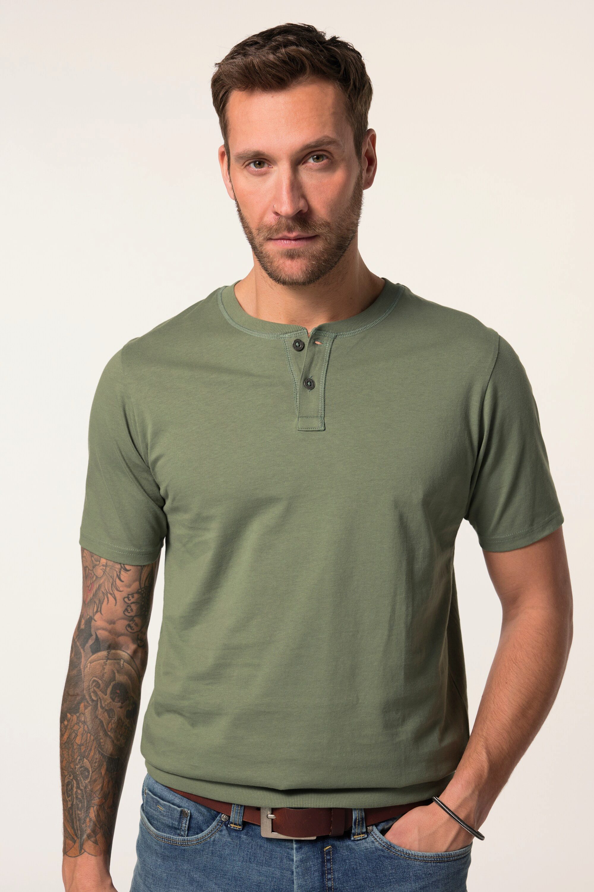 JP1880 T-Shirt JP1880 Henley Bauchfit Halbarm günstig online kaufen