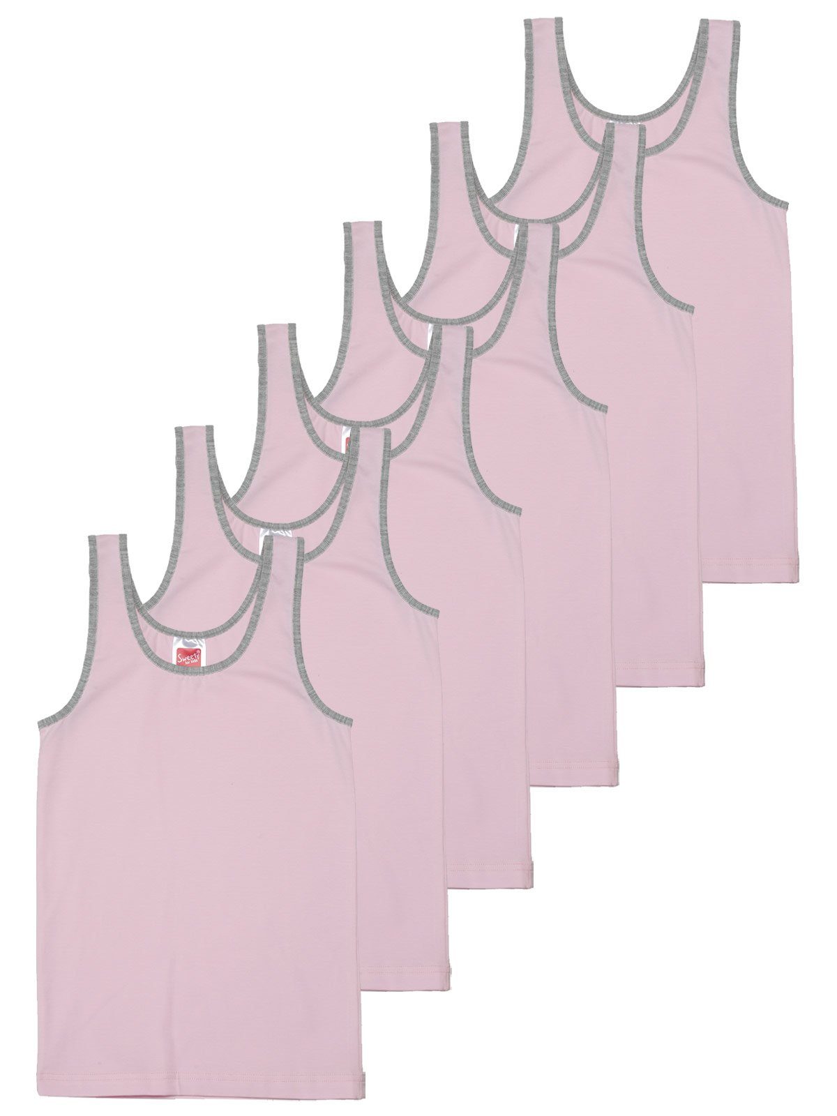 Single Unterhemd hohe Sparpack 6-St) Sweety Unterhemd Kids helles Markenqualität for Mädchen 6er (Spar-Set, rosa Jersey