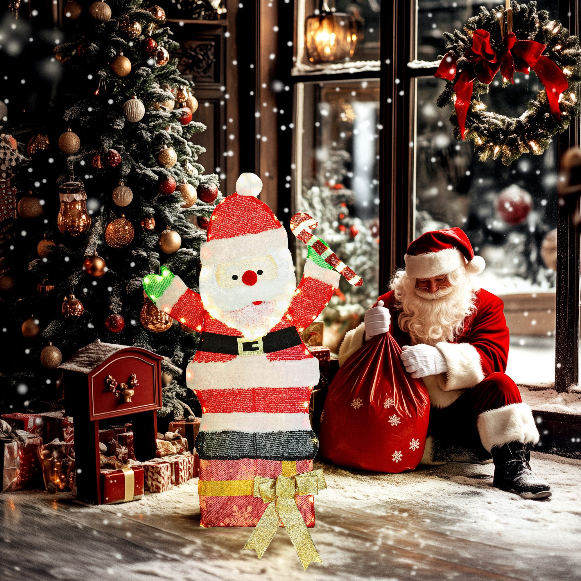 Outsunny Weihnachtsfigur mit 97 LEDs (Weihnachtsdekoration, 1 St., Weihnach günstig online kaufen