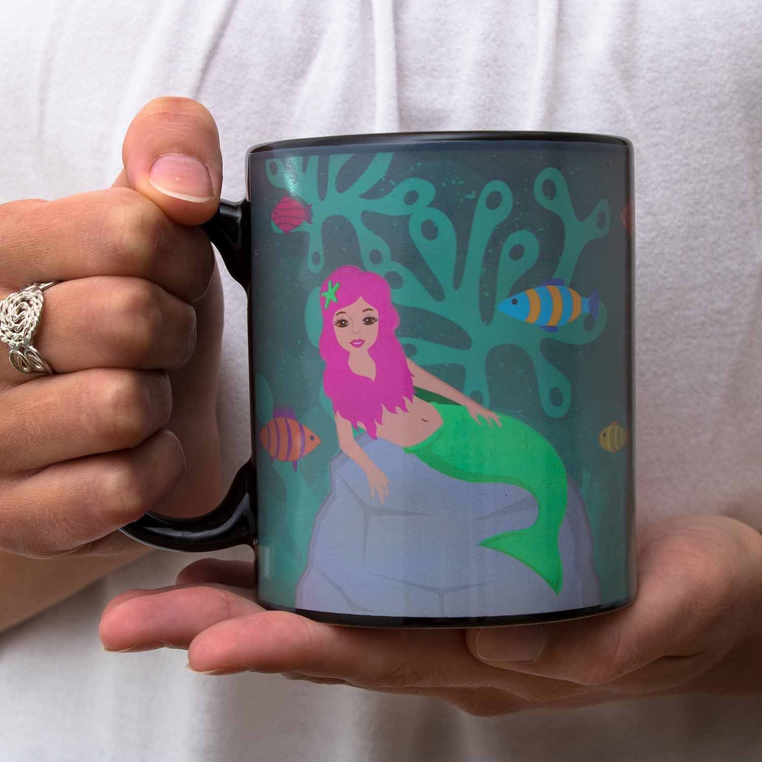 mit Farbwechseleffekt "Meerjungfrau" Up Farbwechsel, Keramik, - Change (Mermaid Mug) Tasse Thumbs Heat