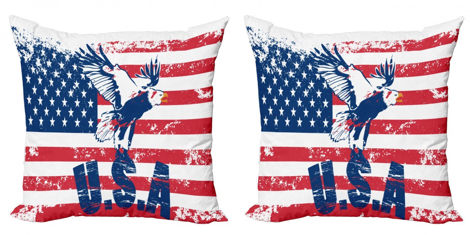 Kissenbezüge Modern Accent Doppelseitiger Digitaldruck, Abakuhaus (2 Stück), Vereinigte Staaten Amerikanische Flagge