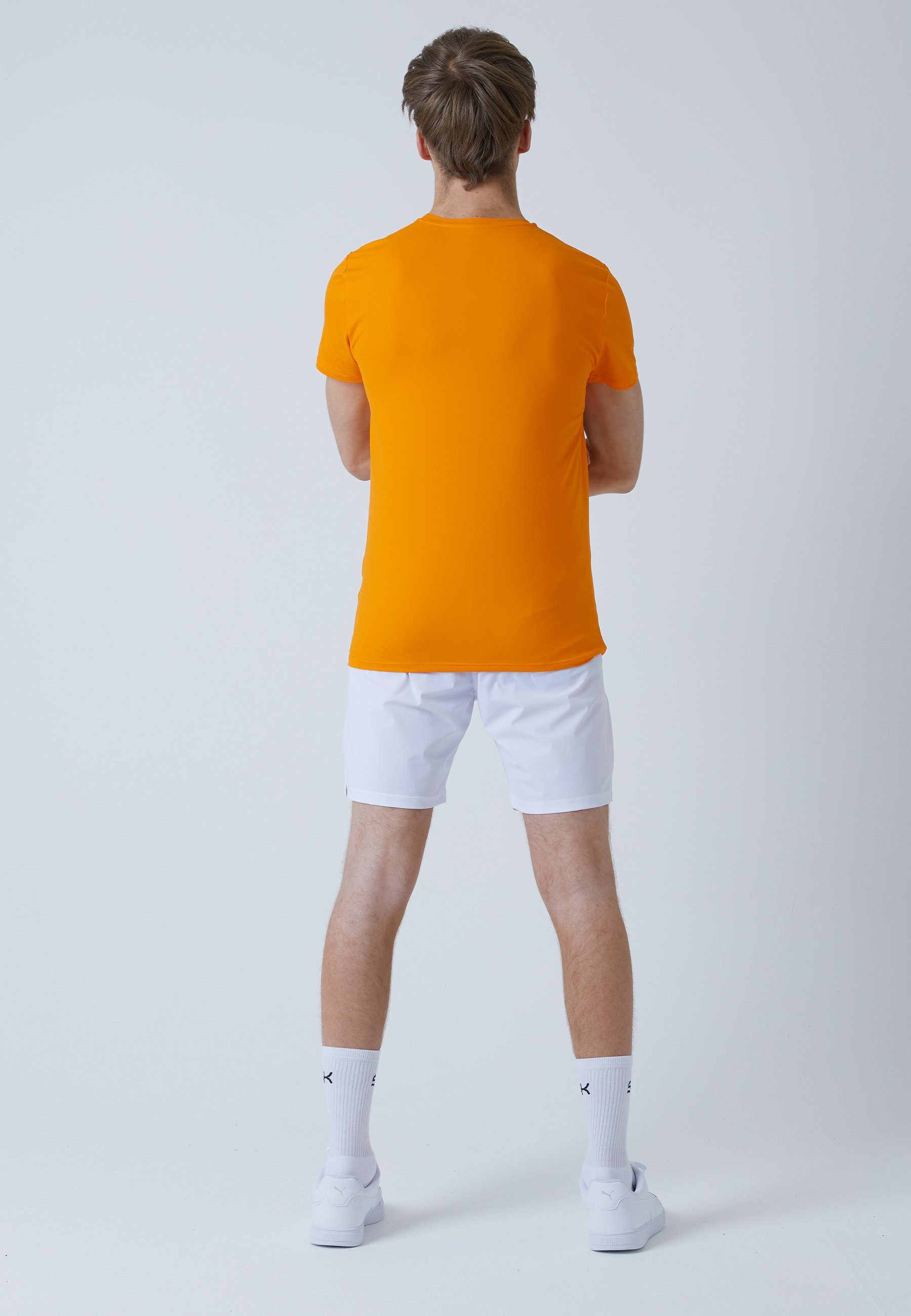T-Shirt Jungen & Tennis Funktionsshirt orange Rundhals SPORTKIND Herren