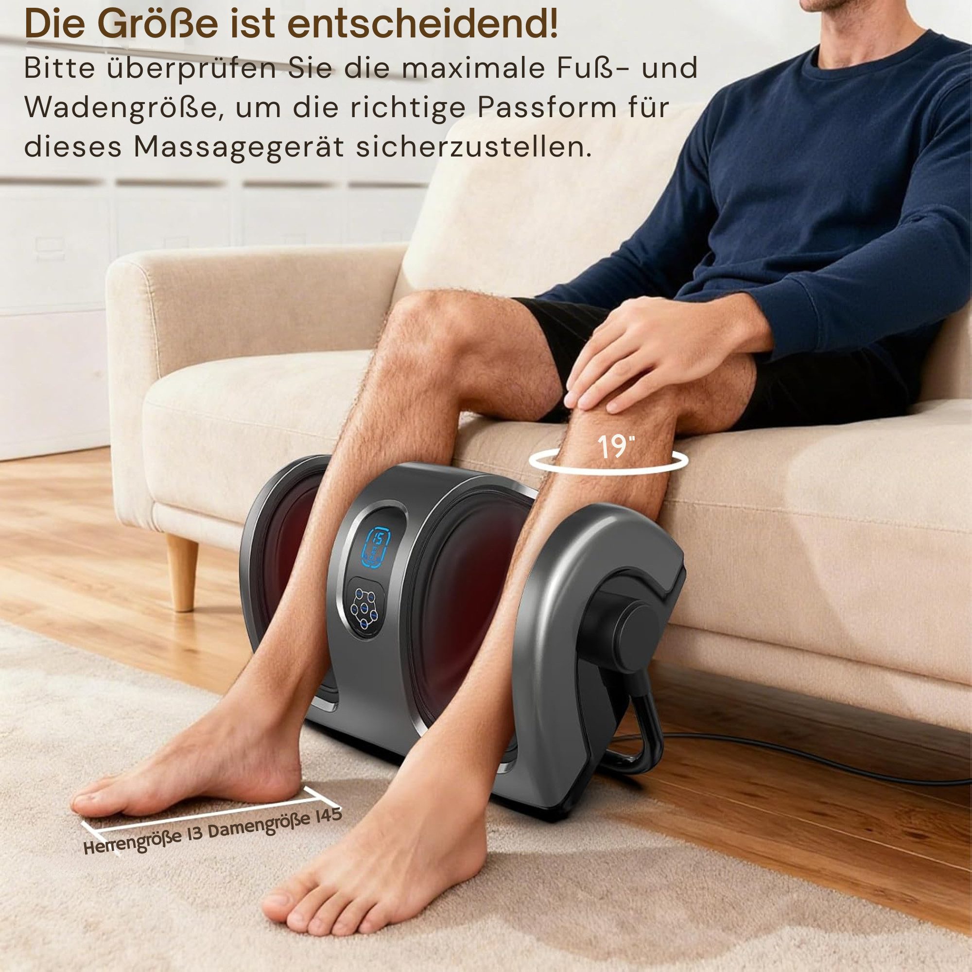 Vivitar Fußmassagegerät mit Wärmefunktion, 4 Massageprogrammen, 3 Geschwindigkeitsstufen, Knet- und Rollmassage, 96 Massagepunkten, 10 Massagerollen 1-tlg., 360 – Bild 5 von 5