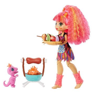 Mattel® Puppen Accessoires-Set Mattel GNL96 - Cave Club - Urzeit Puppe, mit Zubehör, Wild about BBQs, Emberly