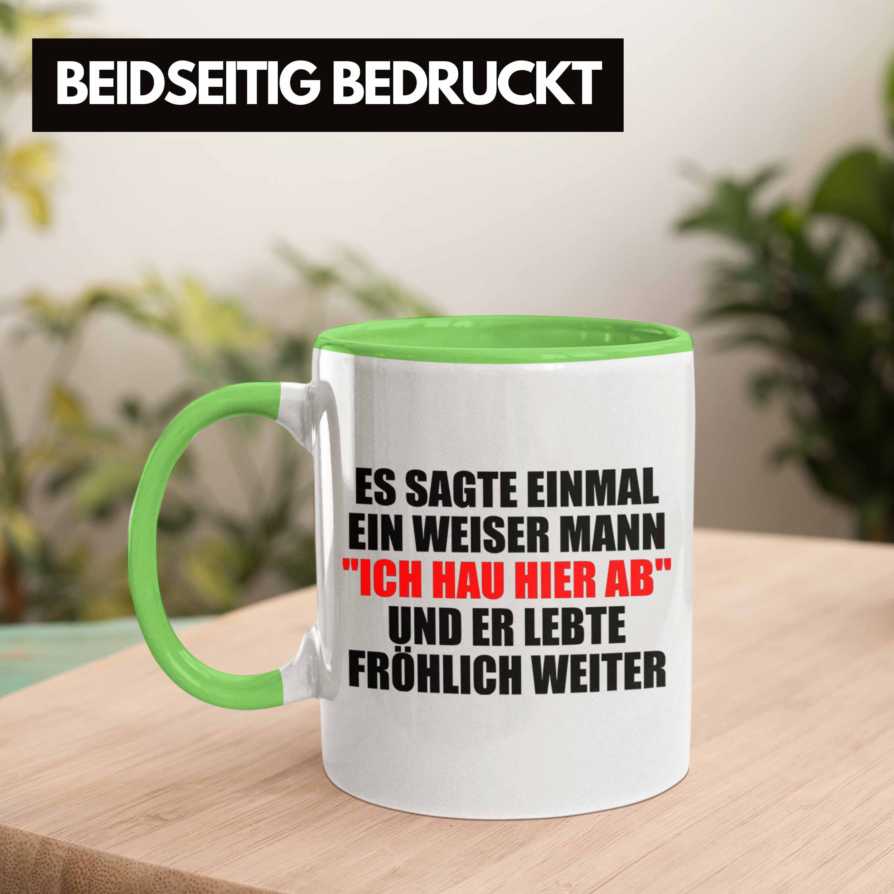 Tasse Geschenk - Sprüche Hau - Trendation Ab Abschiedsgeschenk Hier Kollege Lustig Grün Tasse Trendation Ich Jobwechsel