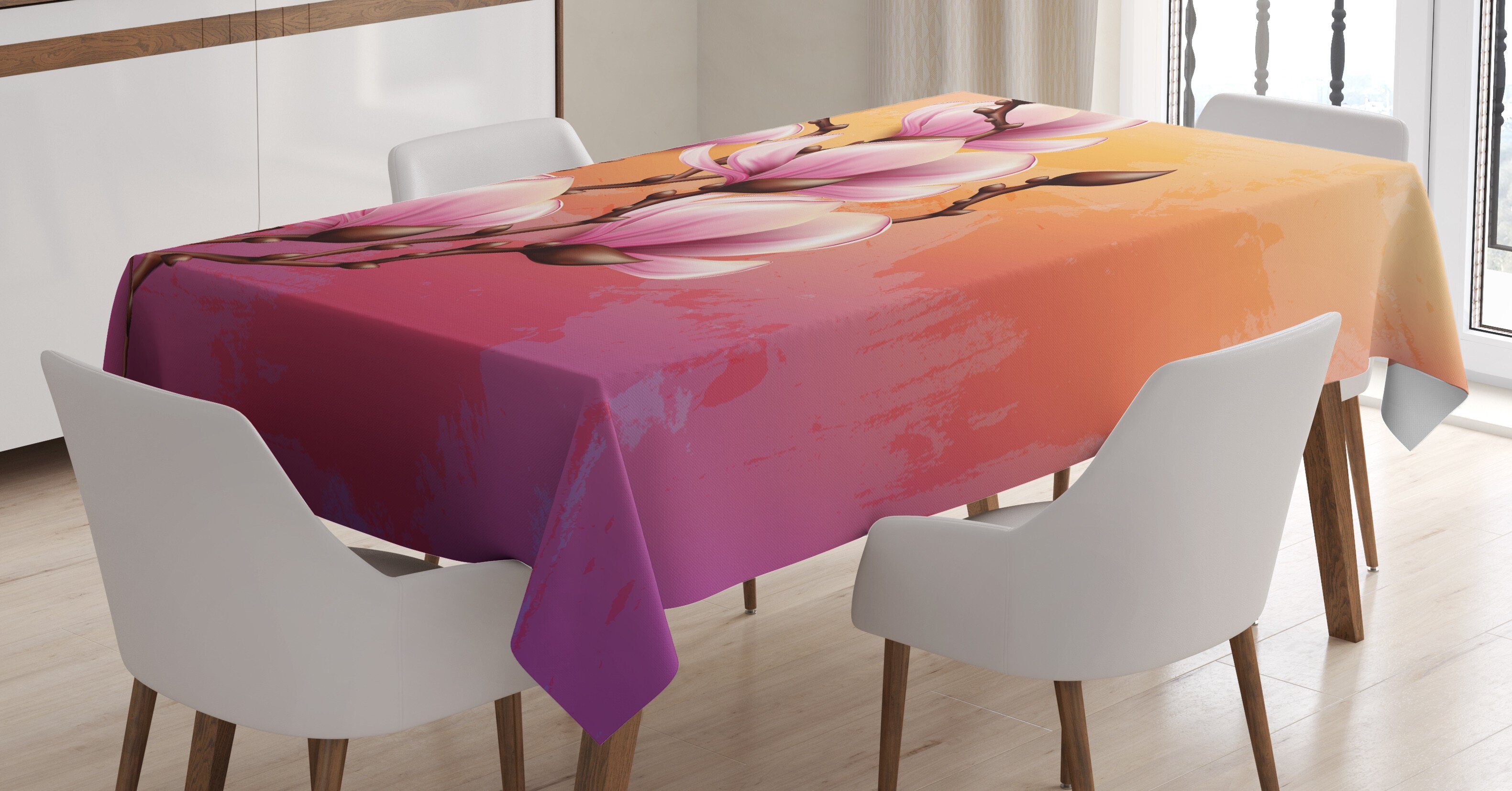 Klare Realistisches Farbfest Bereich Außen 3D Tischdecke Für Abakuhaus Design Magnolie den geeignet Waschbar Farben,