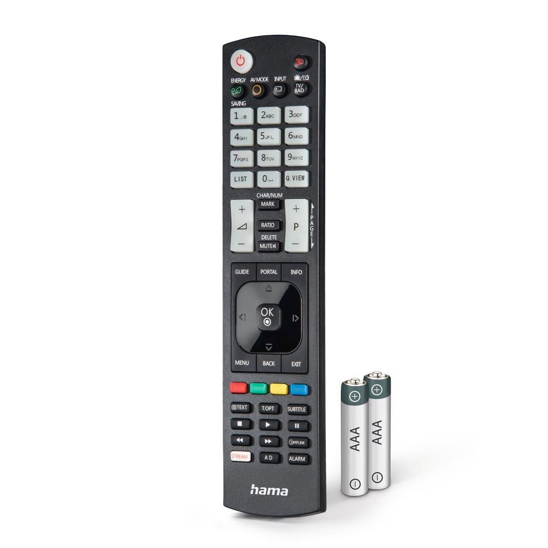 Hama Universal Ersatzfernbedienung für LG TV, lernfähig Universal-Fernbedienung (1-in-1)
