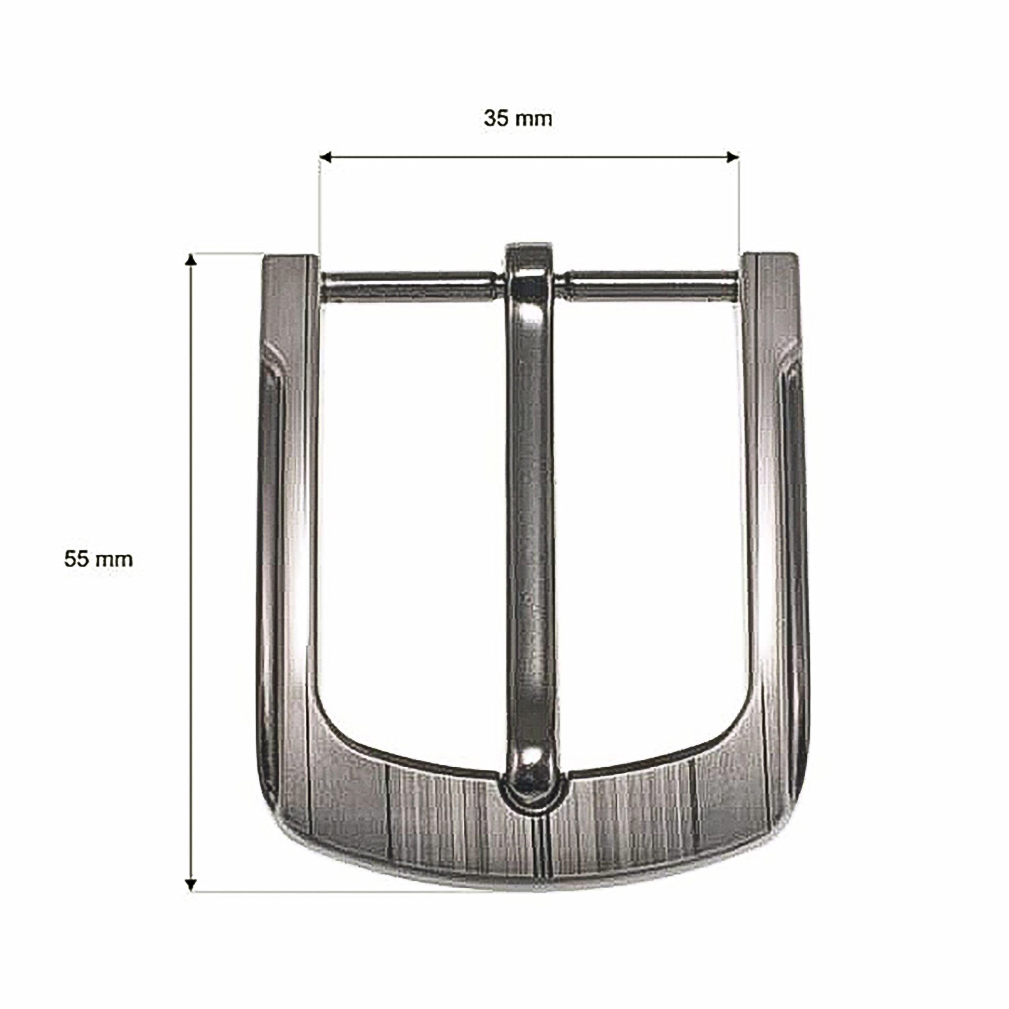 maDDma Gürtelschnalle aus Metall 35mm in silber Gürtelschließe Gurtstecker (Einzeln, 1-tlg)