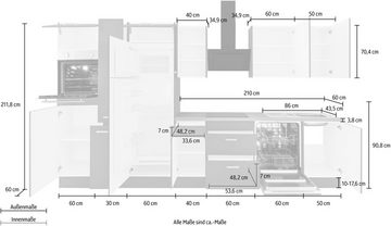 OPTIFIT Küchenzeile Parma, ohne E-Geräte, Breite 360 cm