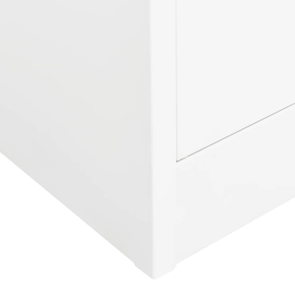 vidaXL Büroschrank Fächerschrank (1-St) 90x40x180 cm Stahl Weiß