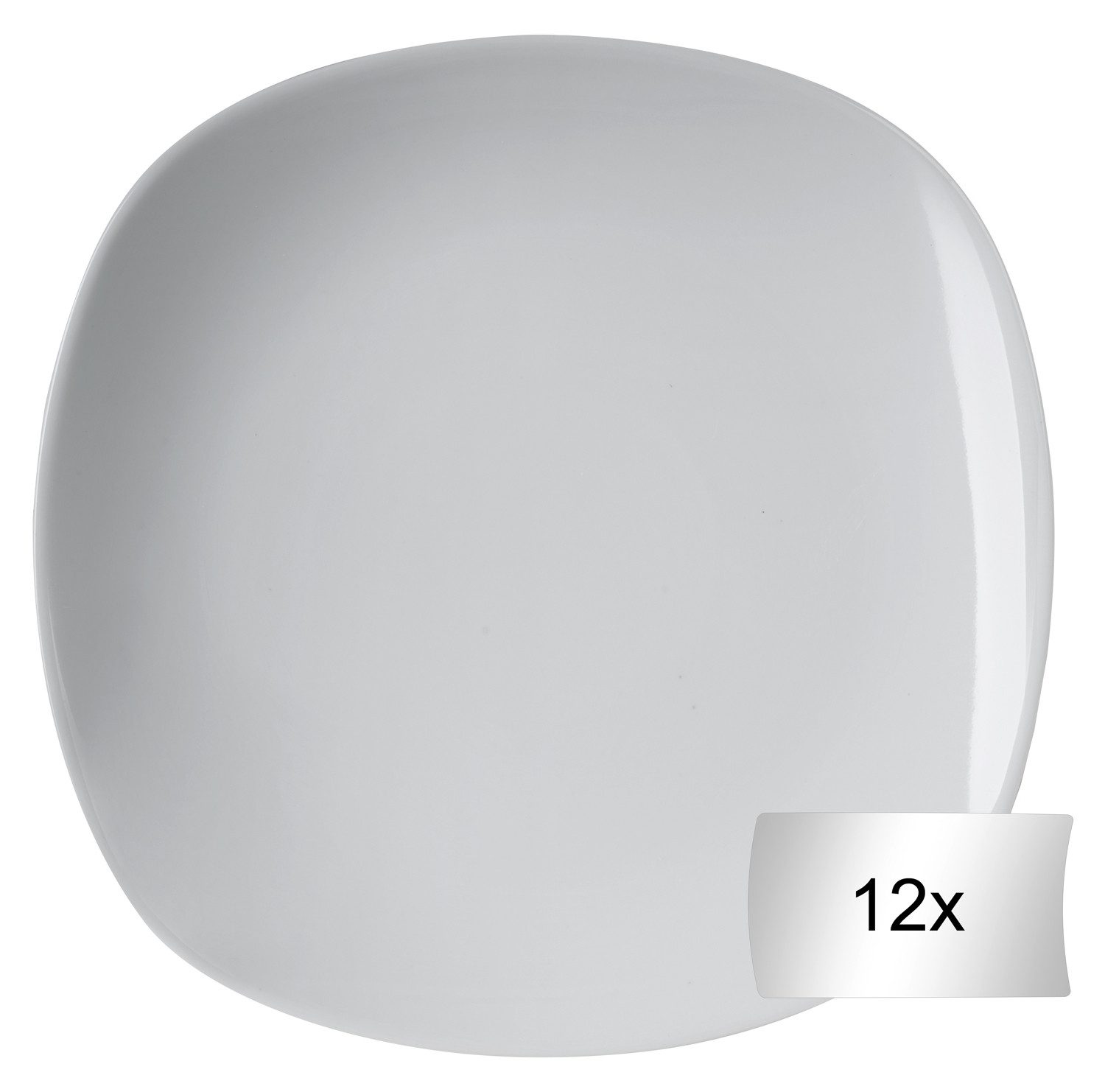 Home4You Десертная тарелка Weiß, B 19,5 cm x T 19,5 cm, Porzellan, (12 St)
