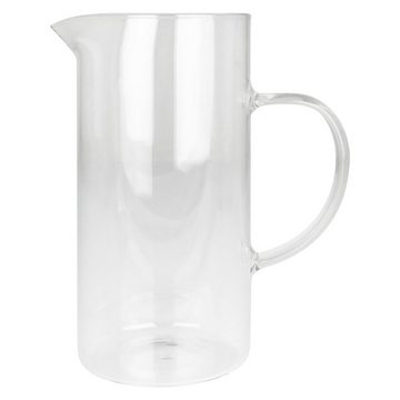 EDCO Wasserkaraffe Alpina Glaskrug 1,3L Deckel Glaskaraffe Wasserkrug Wasserbehälter, Glaskanne Wasser Karaffe Tee Kanne Krug Wasserkanne Getränkekaraffe