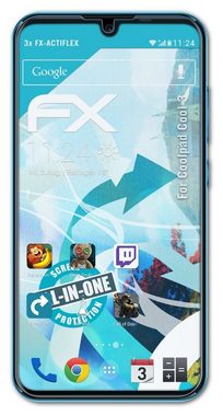 atFoliX Schutzfolie Displayschutzfolie für Coolpad Cool 3, (3 Folien), Ultraklar und flexibel