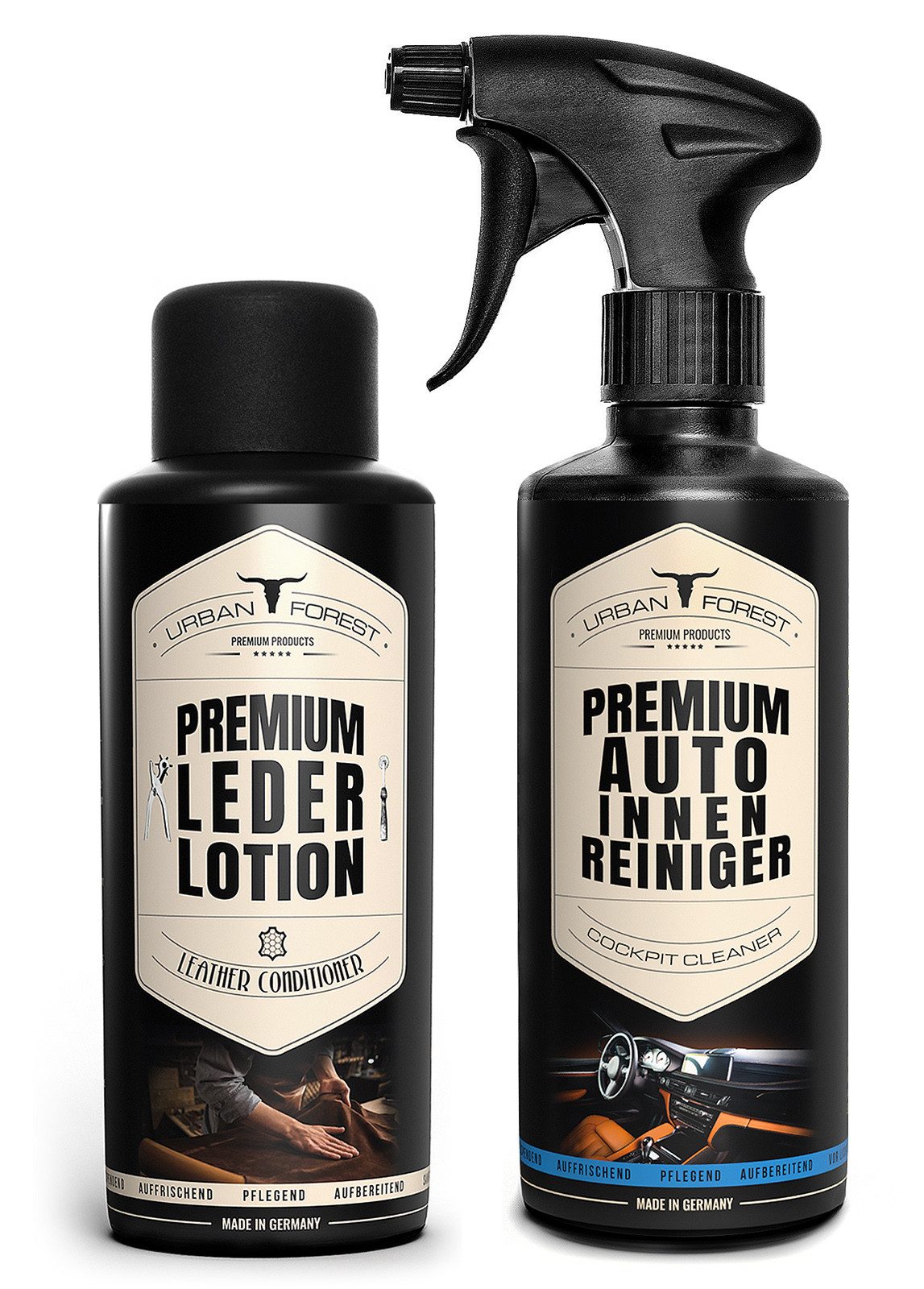 Autopflege Set Leder Lotion für Auto Lederpflege + Auto Innenraum Auto-Reinigungsmittel