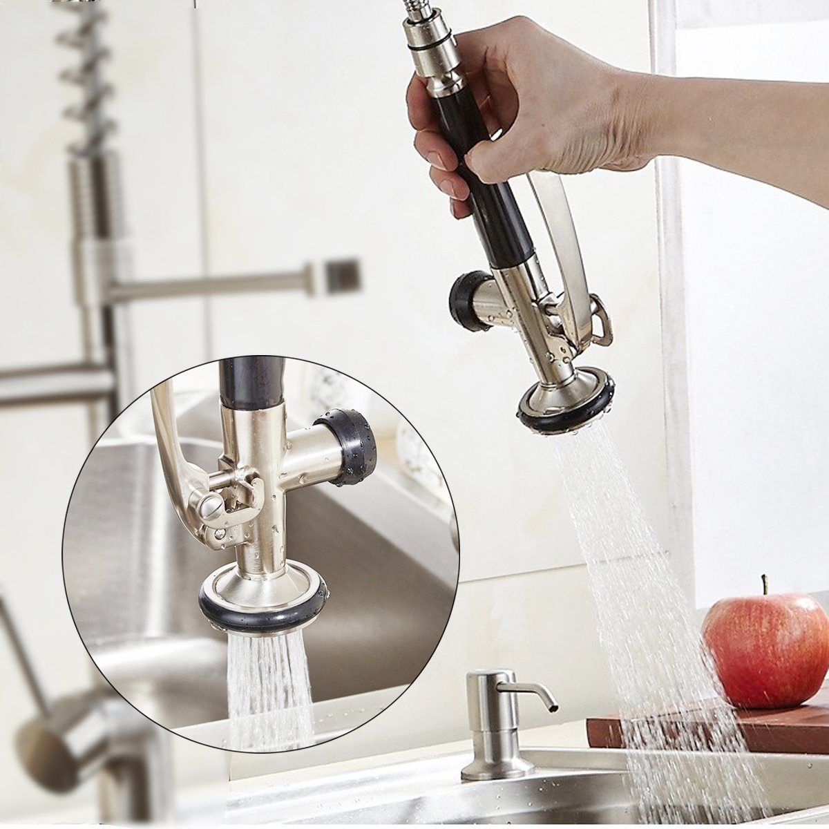 BVSOIVIA Wasserhahn Küchenarmatur Küche Waschbecken Brausekopf (1-St) Hochdruck