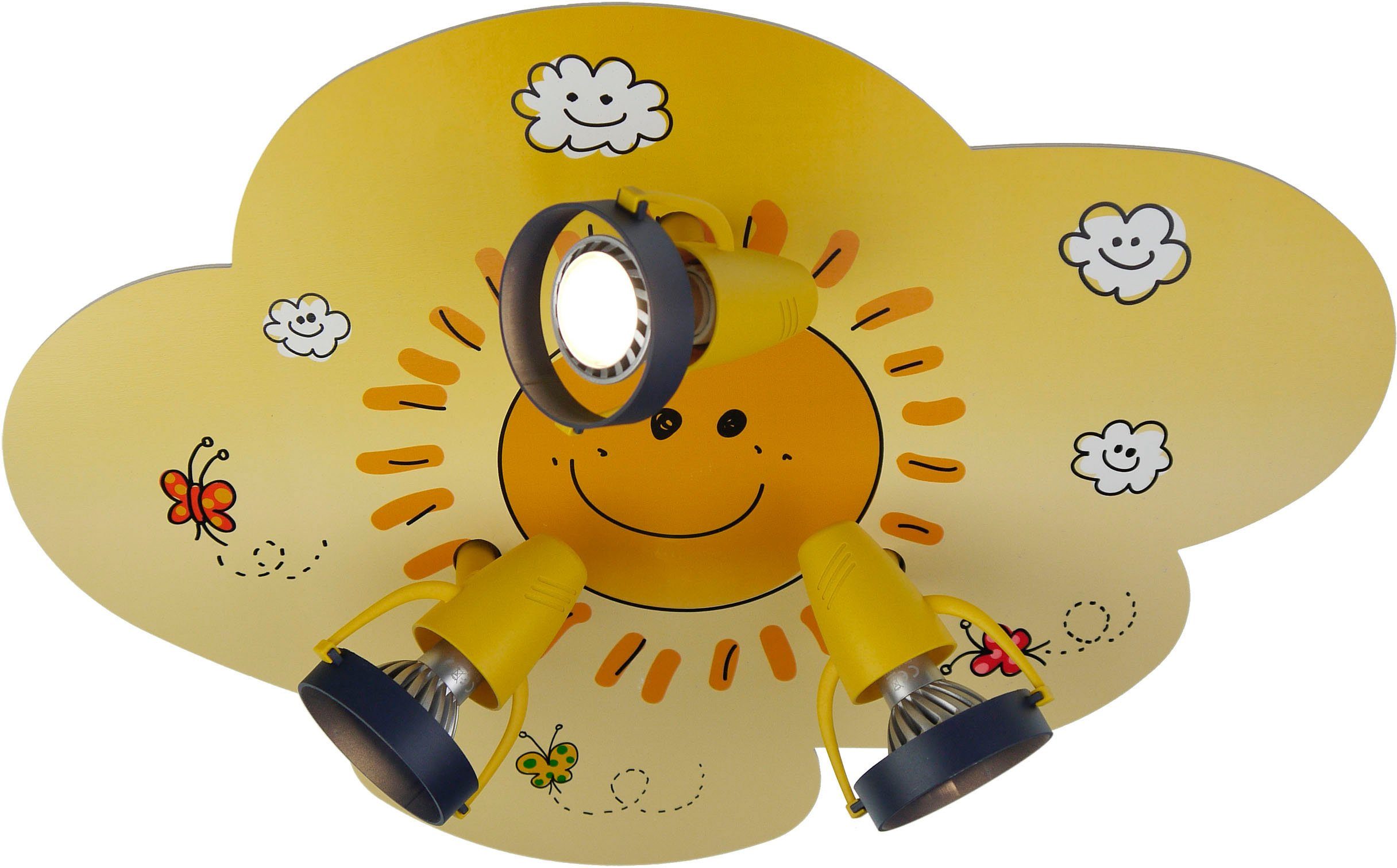 niermann Sunny, für ohne und geeignet Halogen LED Leuchtmittel, Leuchtmittel Deckenleuchte Sunny, Wolken-Strahler,
