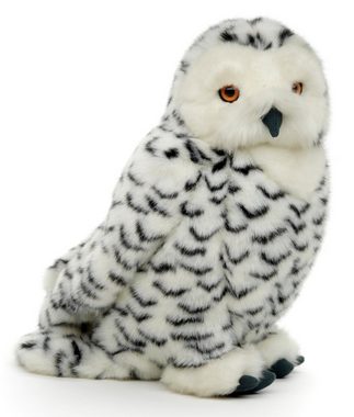 Uni-Toys Kuscheltier Schnee-Eule m. drehbarem Kopf - Höhe 24 cm - Plüsch-Vogel - Plüschtier, zu 100 % recyceltes Füllmaterial