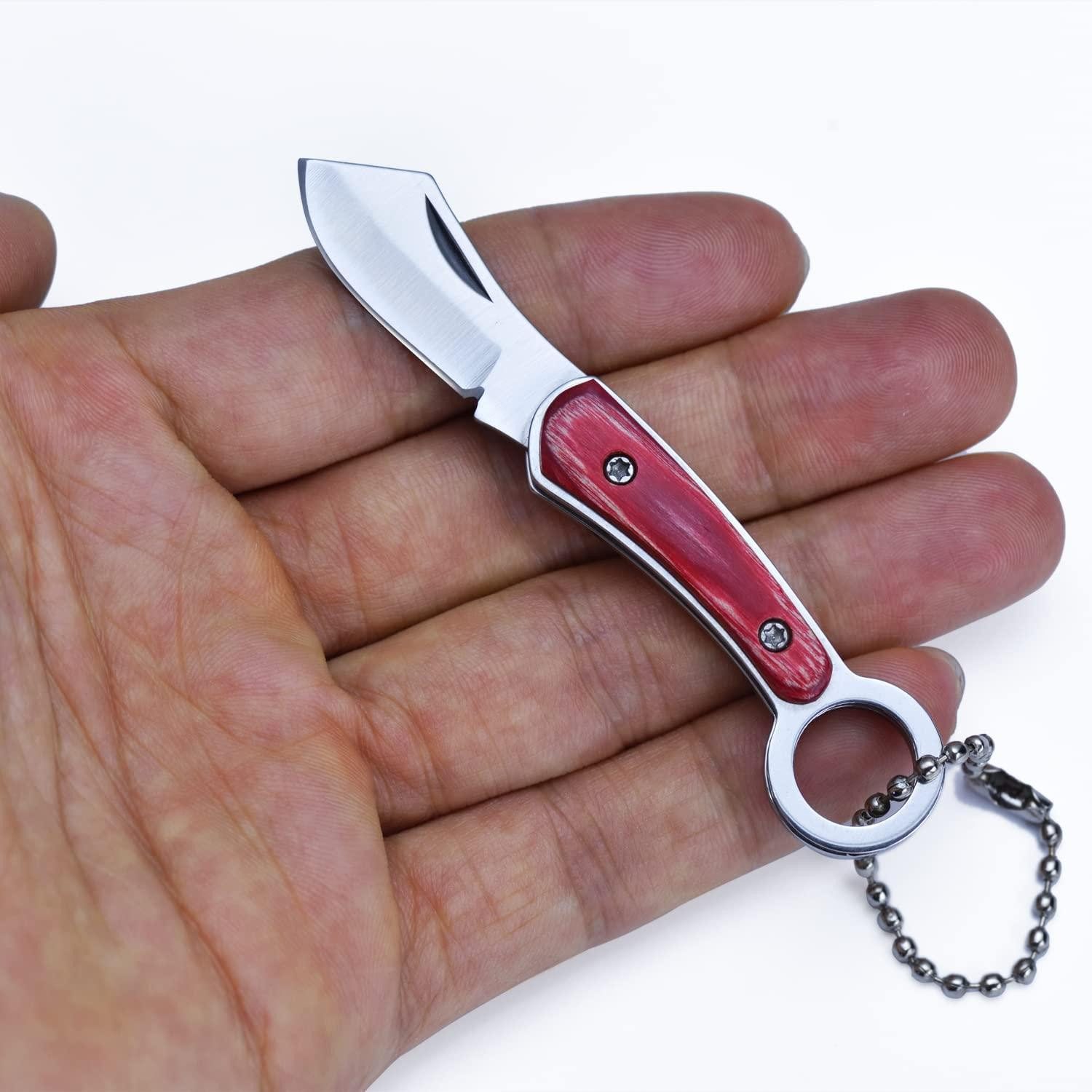 LuxusKollektion Taschenmesser Mini Klappmesser Rot Schlüsselanhänger EDC 8.5cm