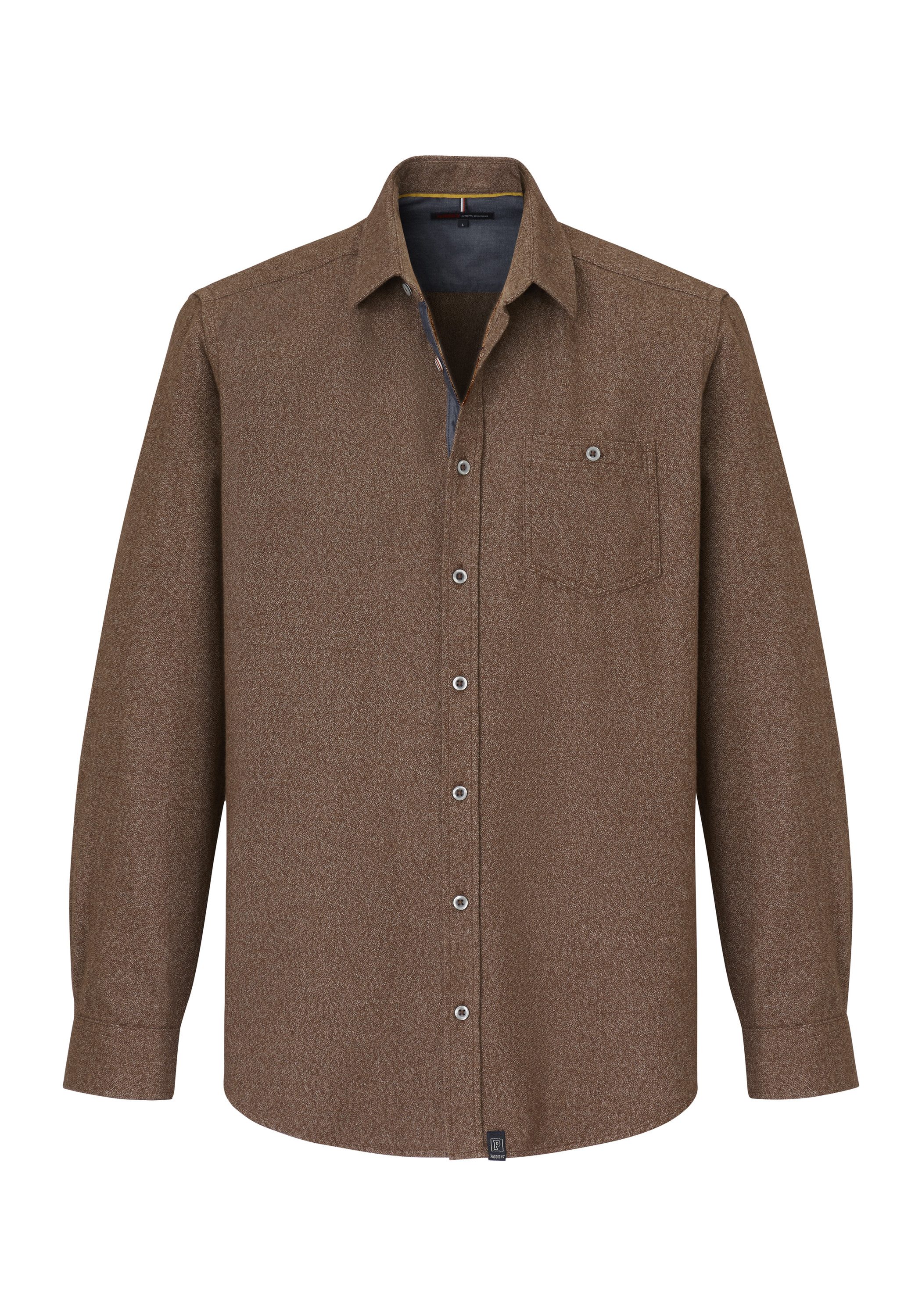 Paddock's Langarmhemd Herren Freizeithemd aus reiner Baumwolle günstig online kaufen