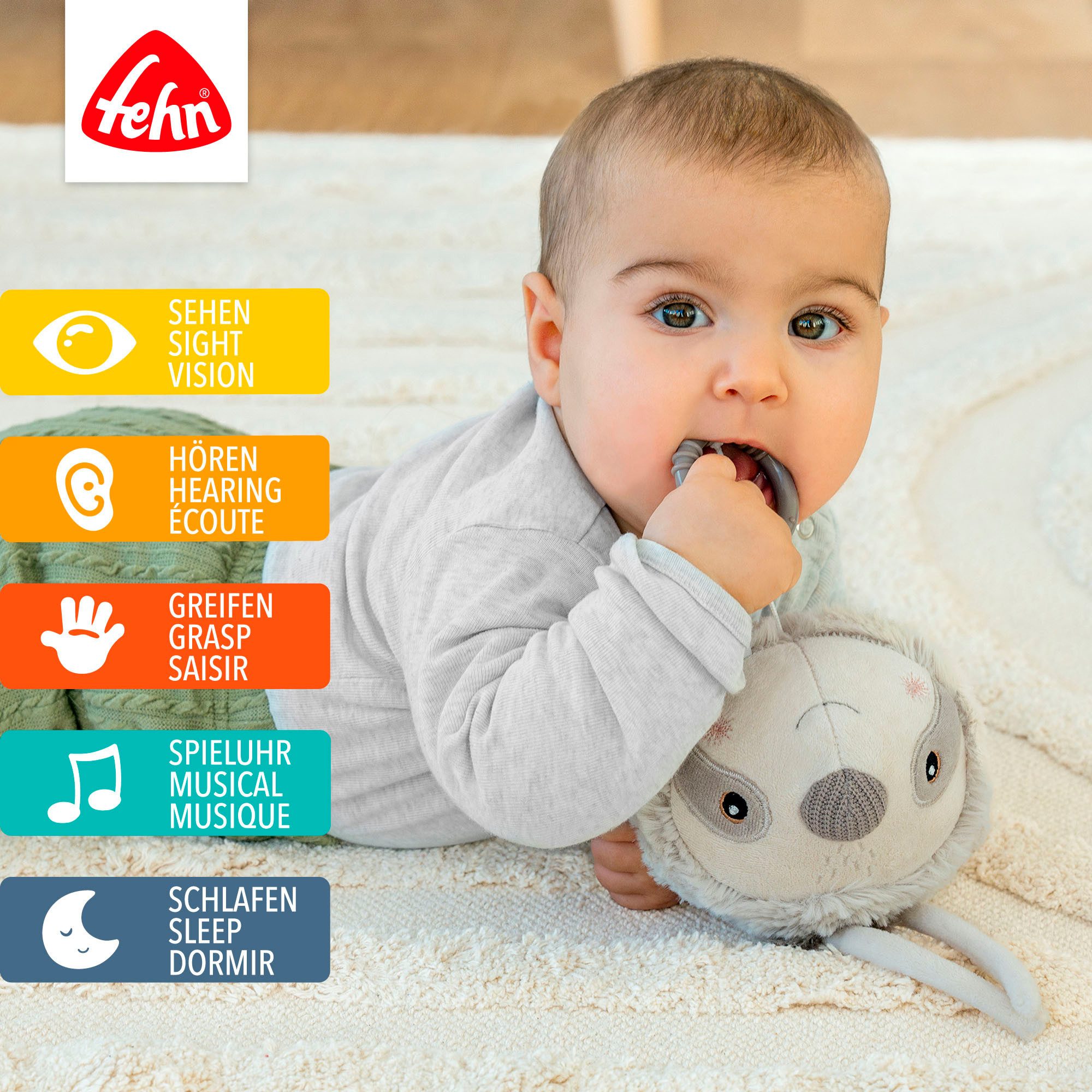 Fehn Spieluhr Lazy, Crazy & Pink, Faultier günstig online kaufen