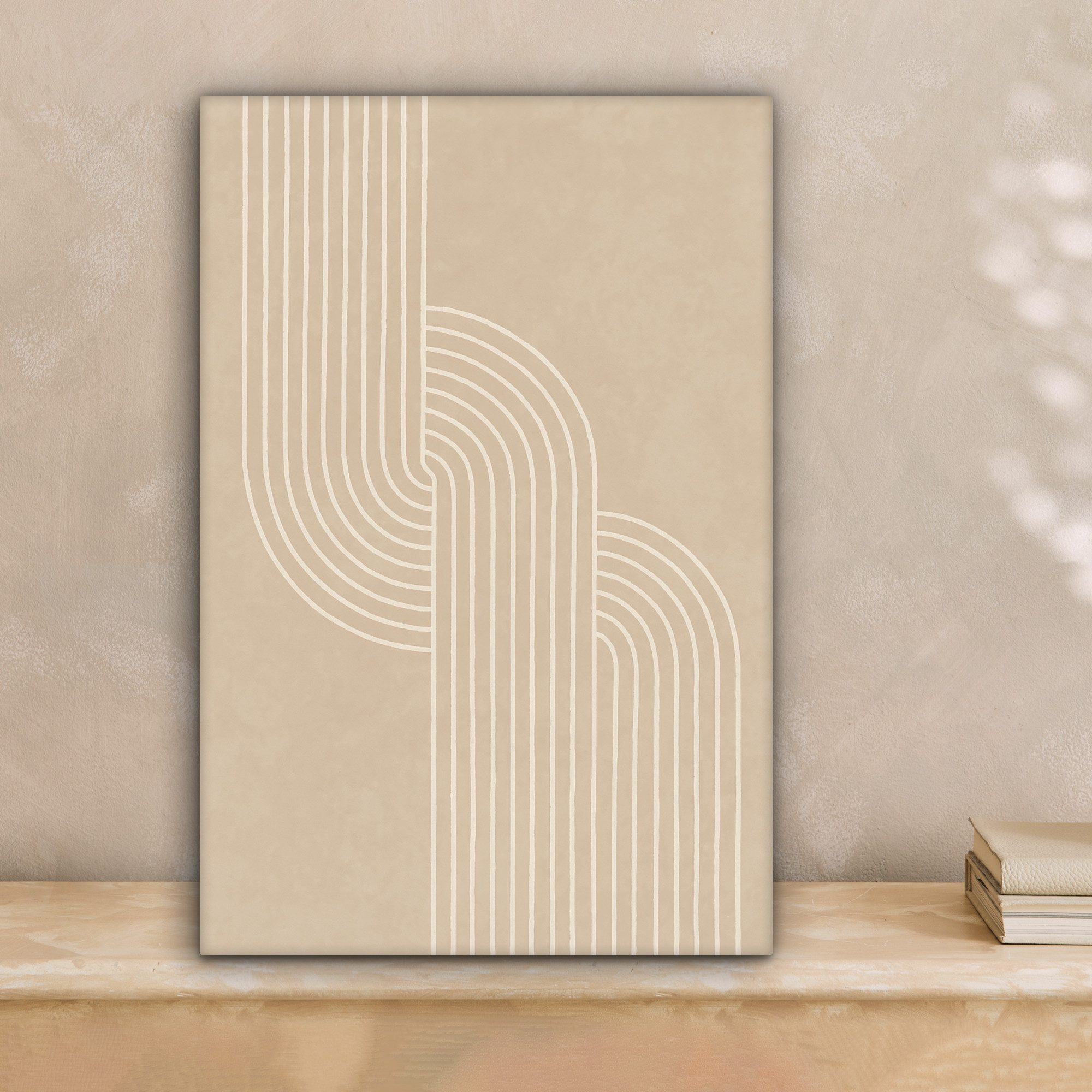 OneMillionCanvasses® Leinwandbild Parallele Linien - Leichte Textur - Beige günstig online kaufen